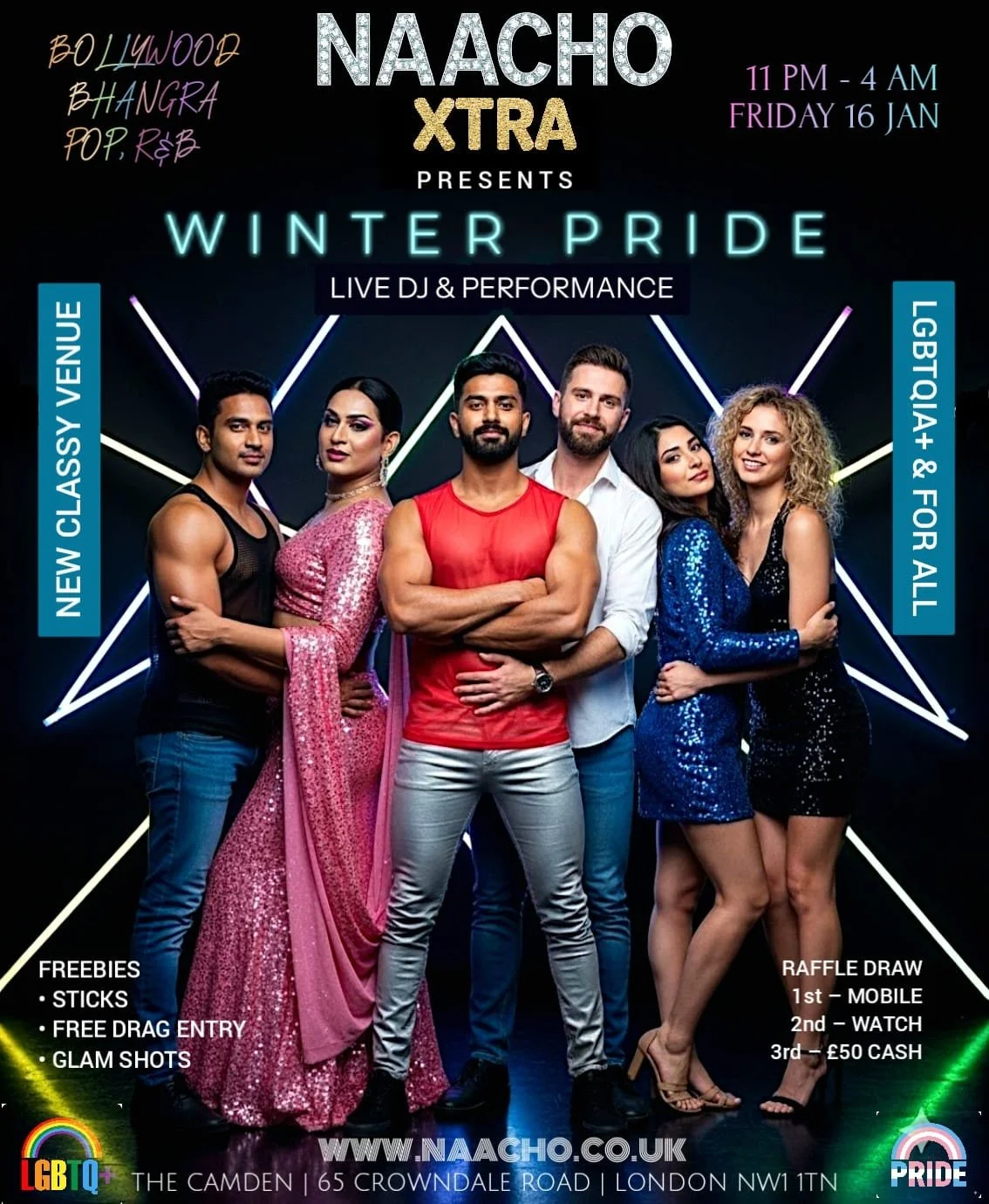 Naacho XTRA Winter Pride – Bollywood, Bhangra, Pop & RnB Night | 16 January | The Camden