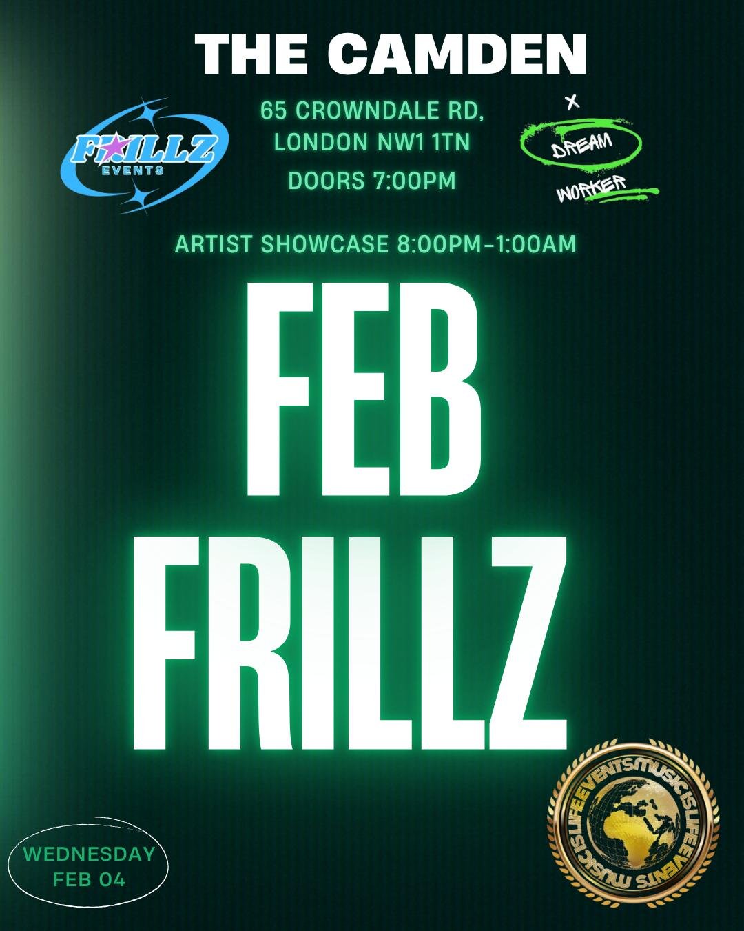 Feb Frillz – Live Artist Showcase at The Camden | London