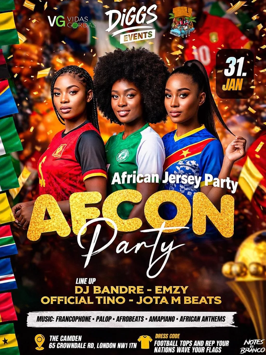 AFCON African Jersey Party – Rep Your Nation at The Camden