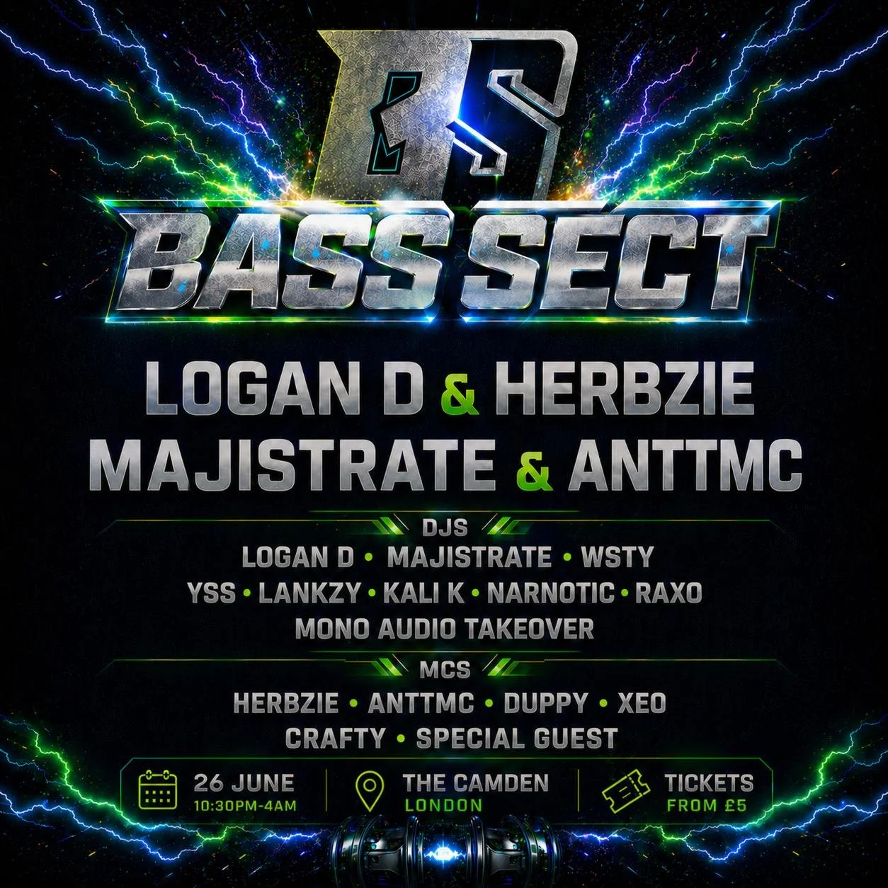 Bass Sect Presents : Logan D, Majistrate DNB All Night Long
