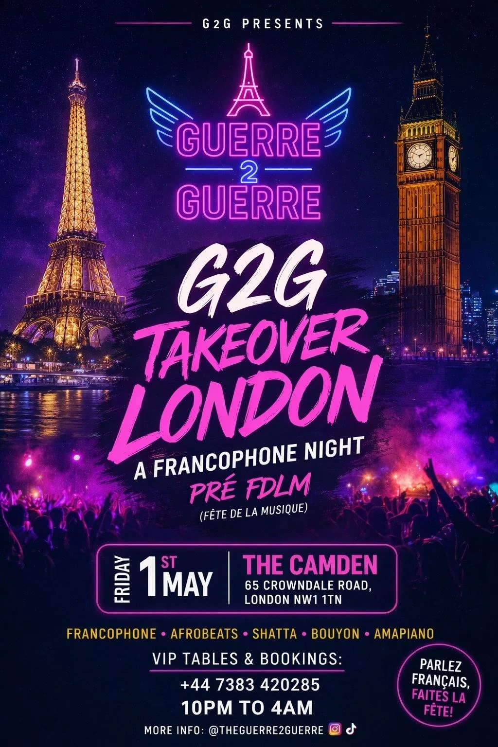 G2G London TAKEOVER‼️🏴‍☠️🇫🇷Pre-FDLM party