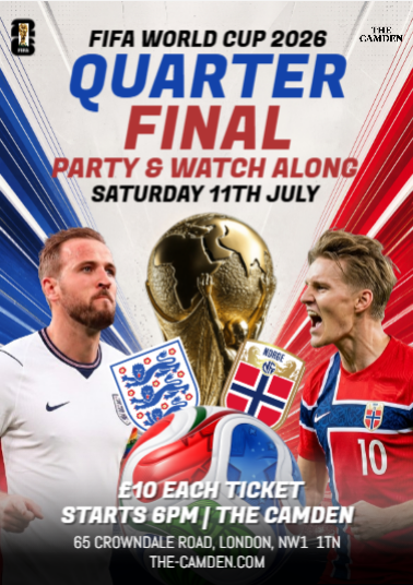 England vs Norway – FIFA World Cup 2026 Quarter Final Party & Watch Along