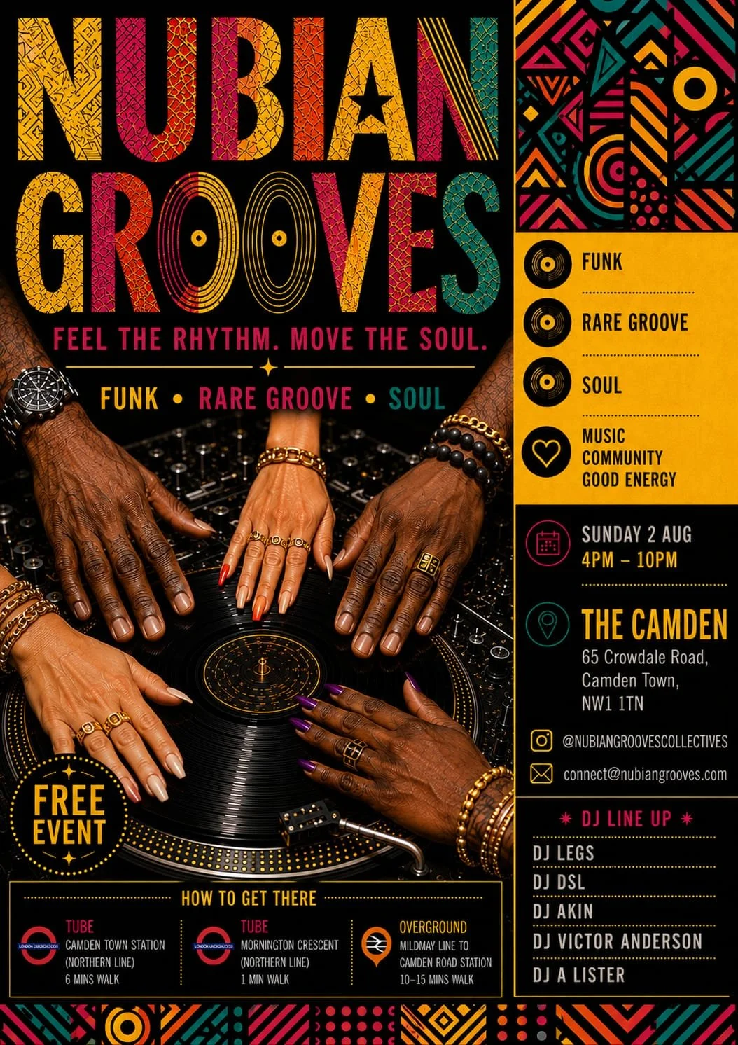 FREE Soul & Funk Party London | Nubian Grooves at The Camden
