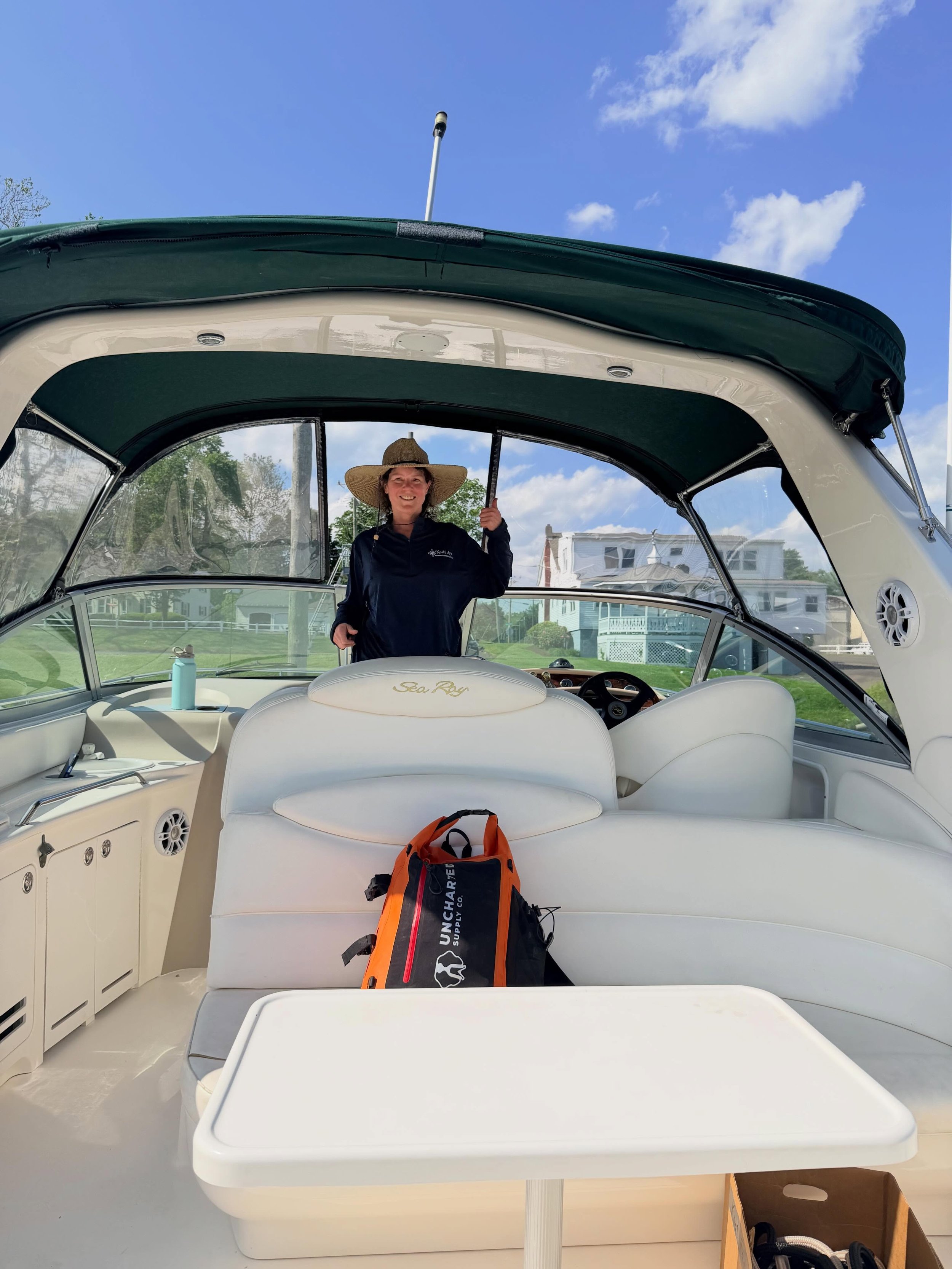 Absolute Rock Star!! Multi-year client getting a spring refresher, handling that big 37&rsquo; boat, pinpoint docking in a cross current, and a 15 knot wind like a total boss! So proud of her. Looking forward to working more on long distance navigati