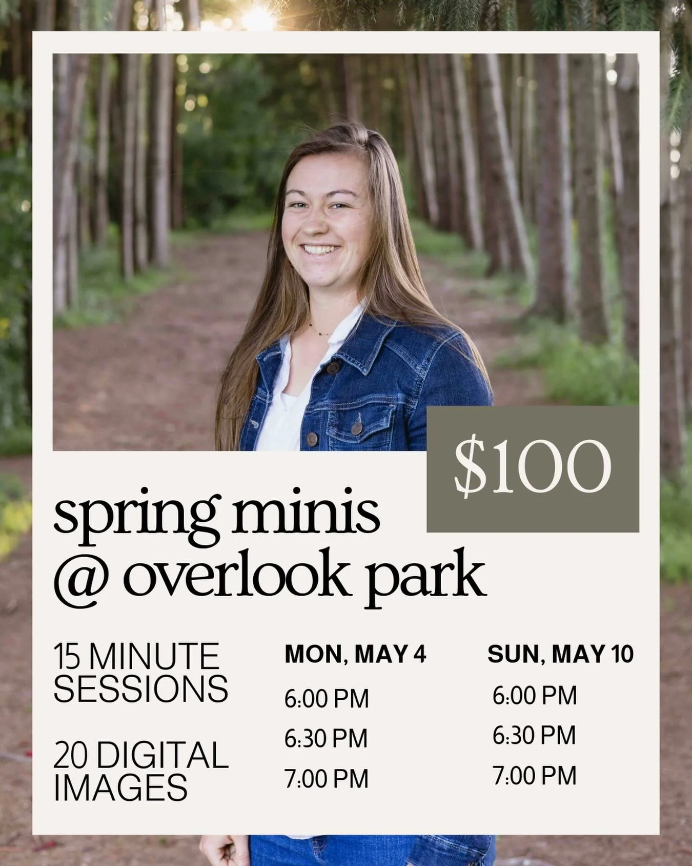 Spring minis are here!! Excited to capture that sweet golden glow of Spring at Overlook Park ☀️ these mini sessions are perfect for seniors, small families and individuals needing some updates headshots! DM me to claim your spot 🌸

Lancasterpaphotog