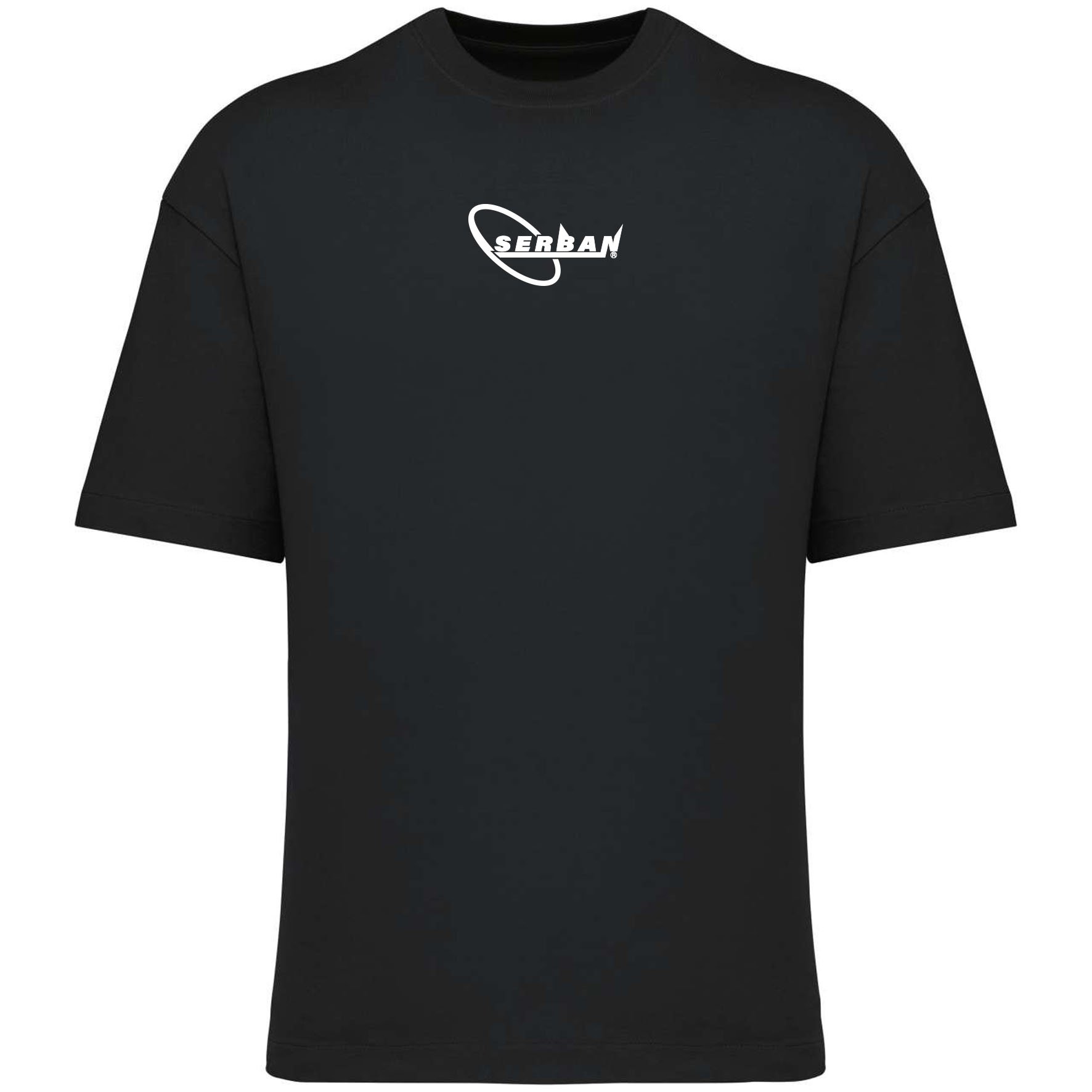 Black, oversized Serban t-shirt, made out of 100% cotton, perfect for casual wear or streetwear
