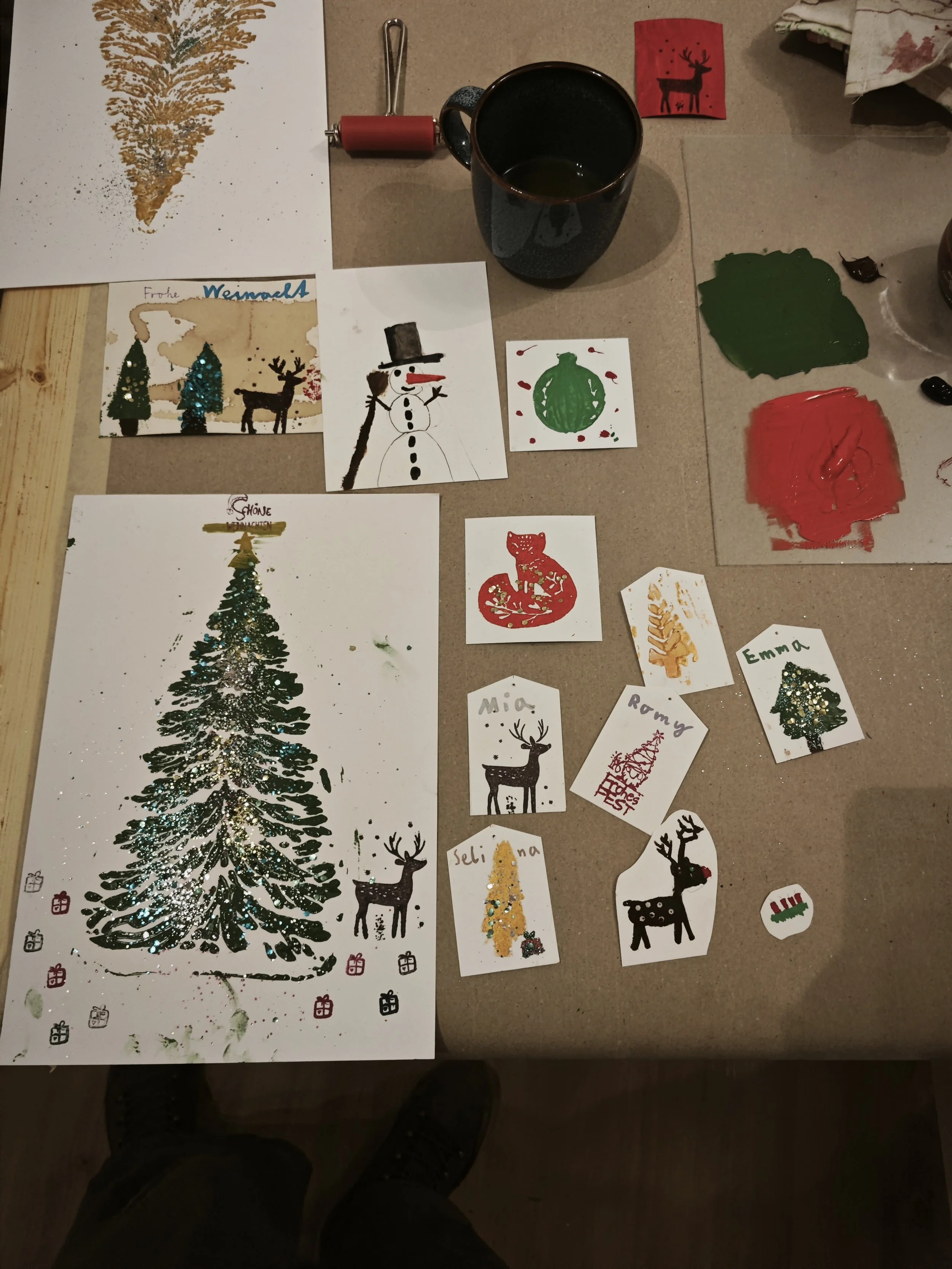 Linoldrucken mit Kindern