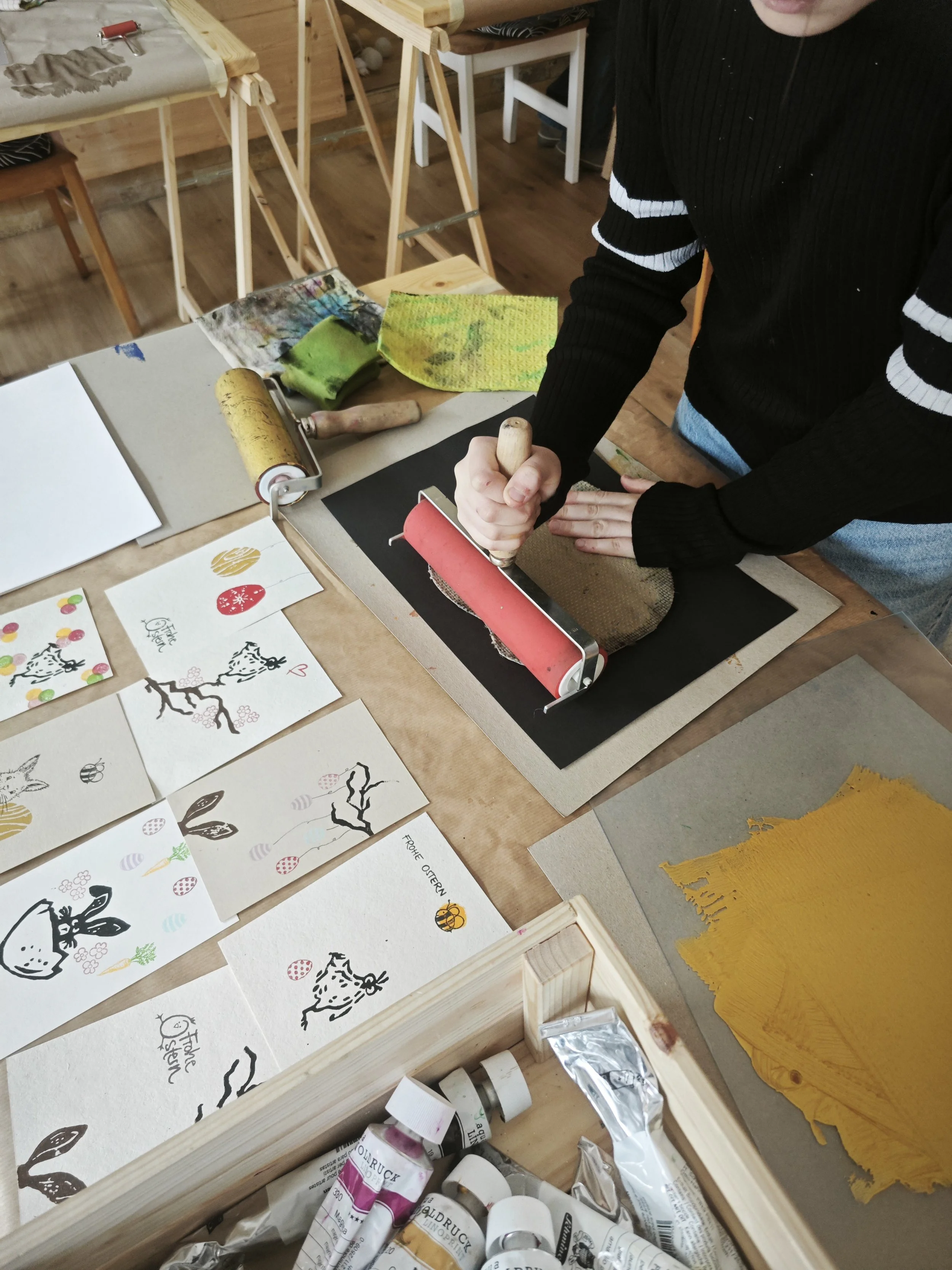 Linoldrucken zu Ostern in Harburg