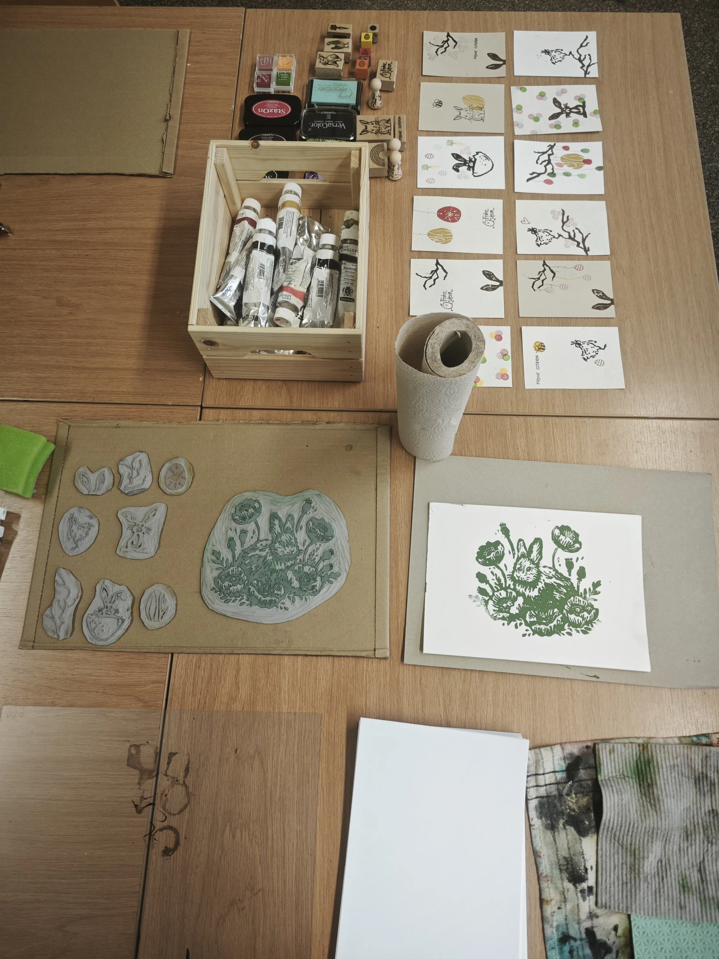 Linoldrucken zu Ostern