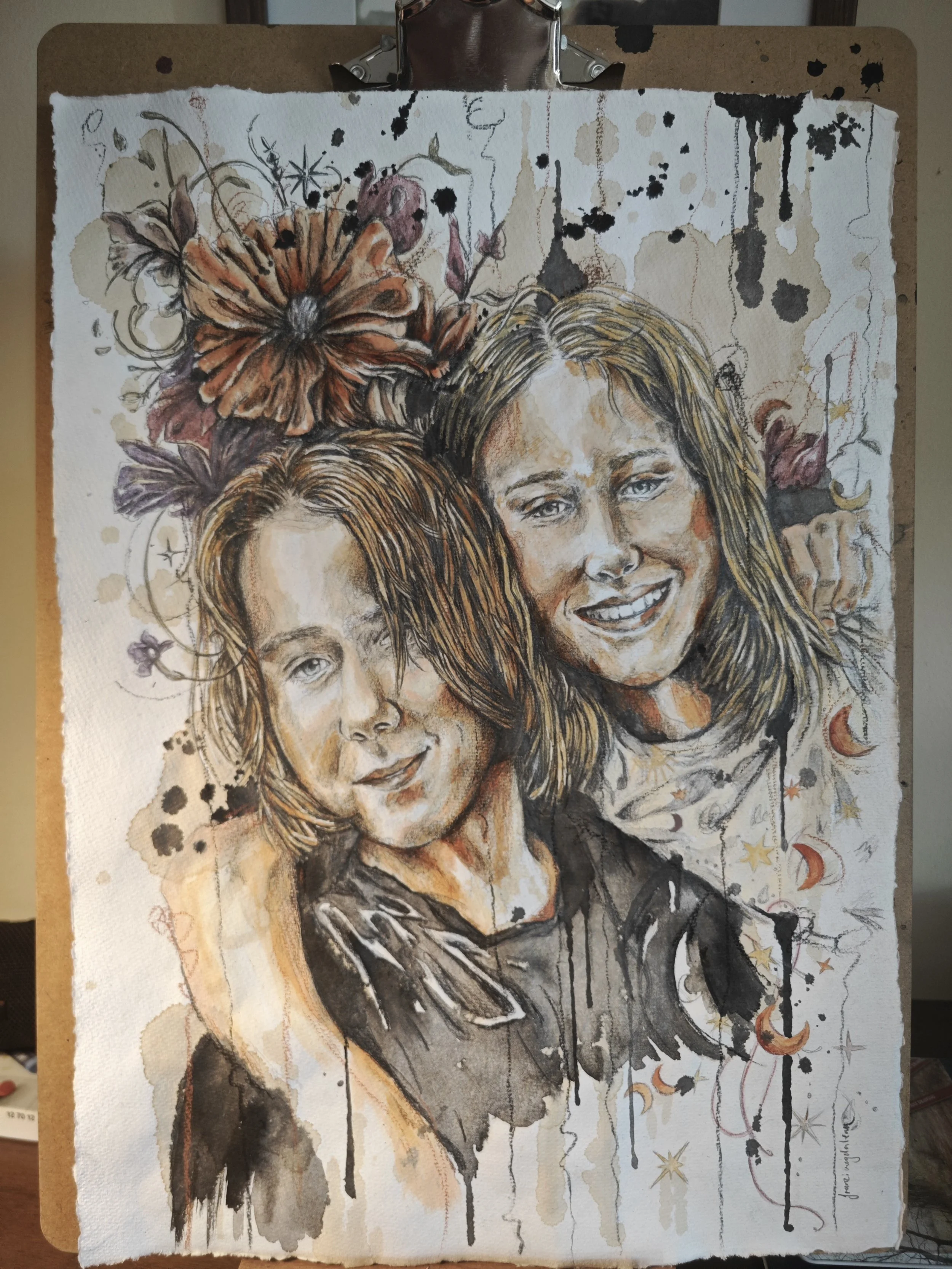 Familienportrait von Zwillingen