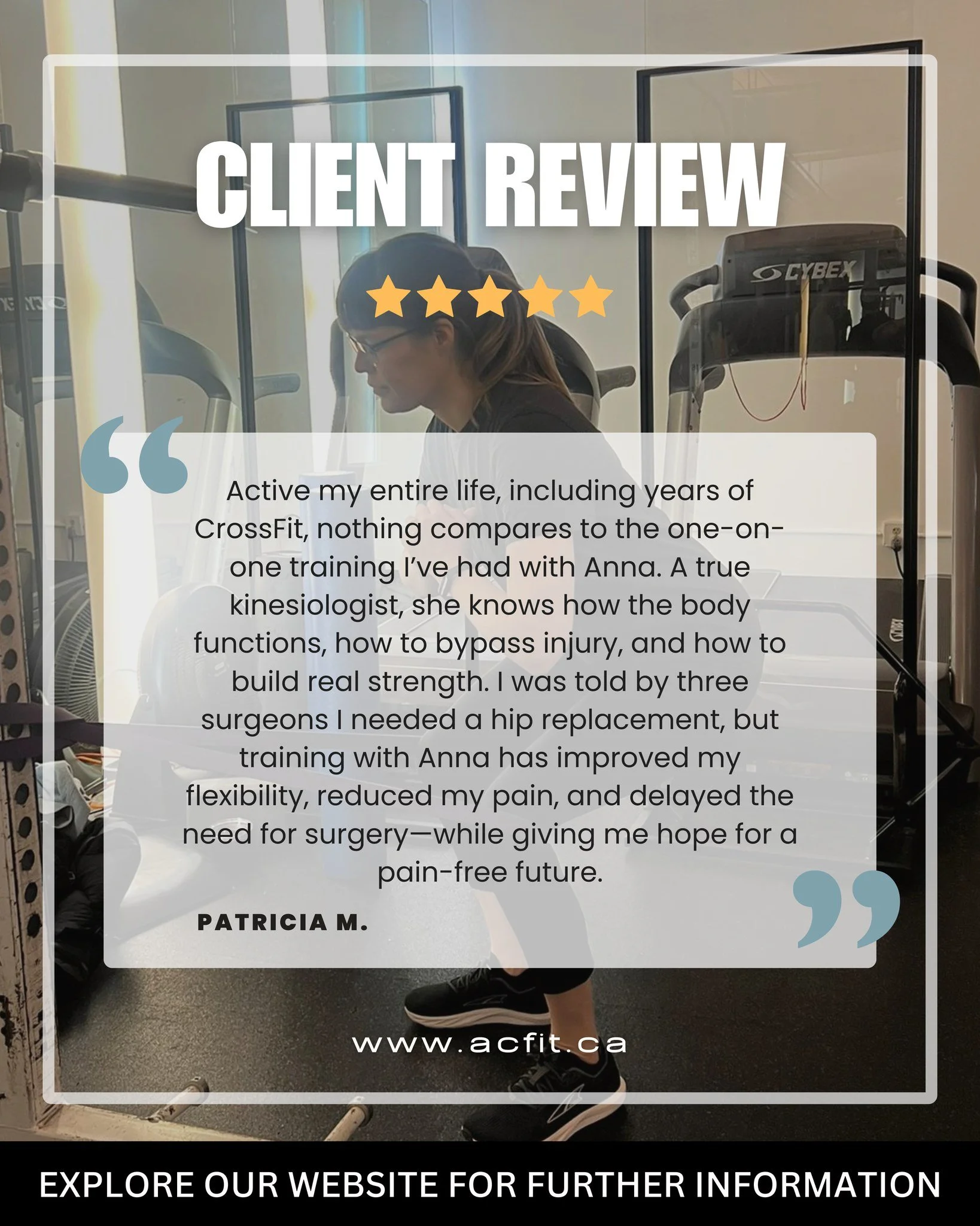 At AC Fitness, we don&rsquo;t believe in quick fixes. We believe in building strength, improving mobility, and creating results that last.

Patricia&rsquo;s story is a powerful reminder of what&rsquo;s possible when training is rooted in kinesiology 