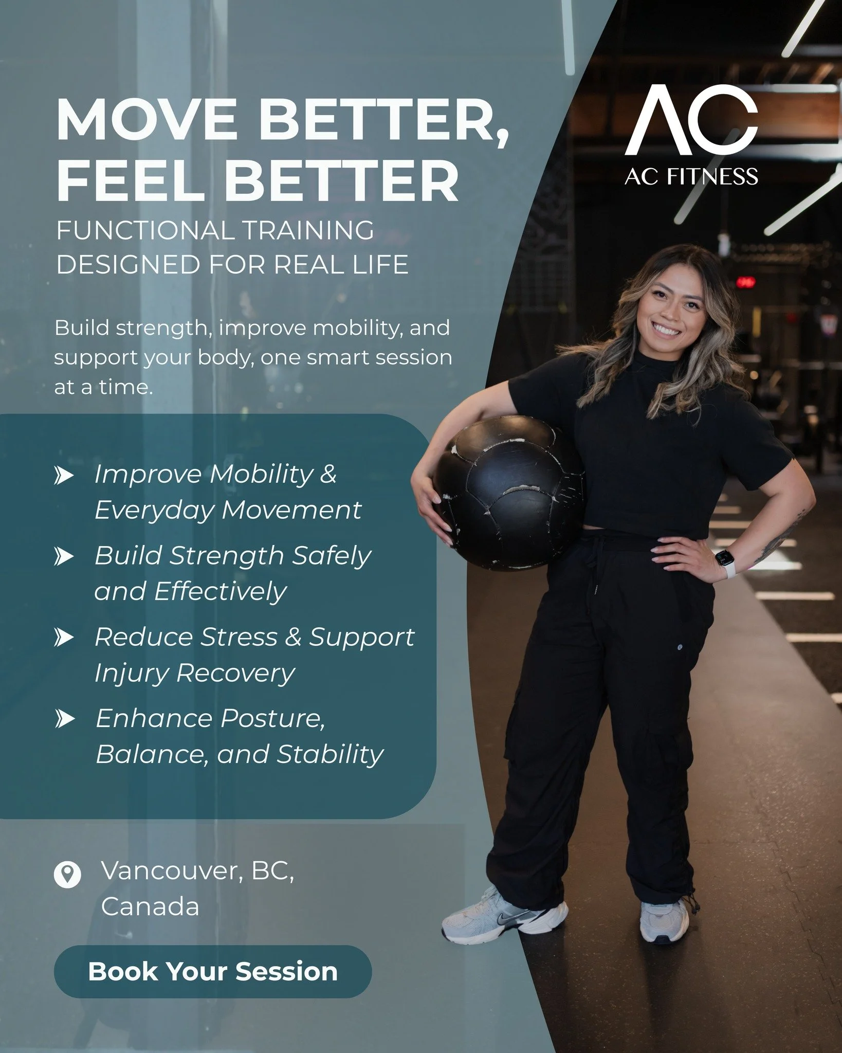 If you want to move better, feel stronger, and support your body in your daily life, functional training is the place to start.

At AC Fitness, every session is designed to improve mobility, build safe strength, and help you feel your best outside th