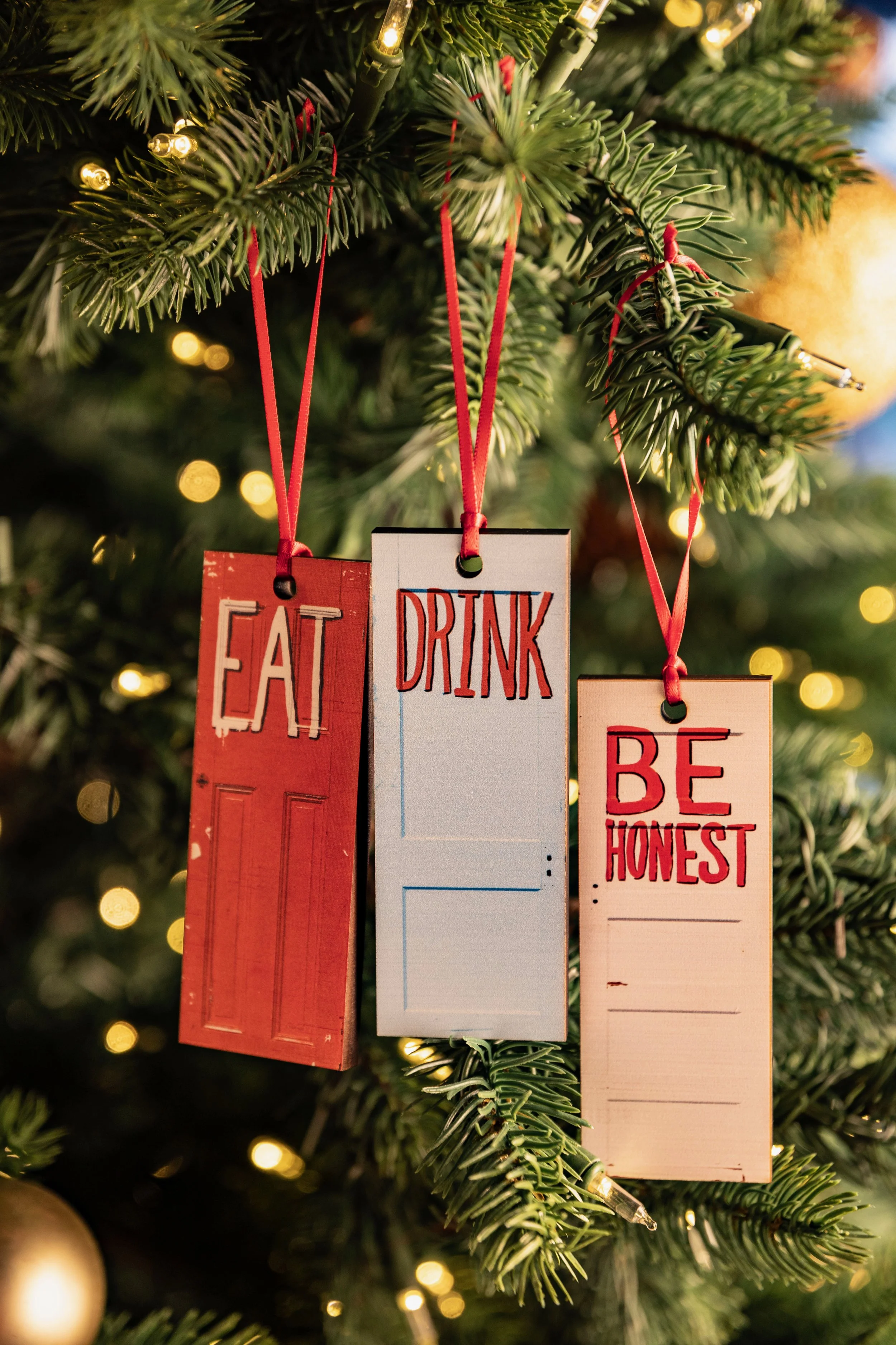 Eat. Drink. Be Honest. Christmas Ornaments