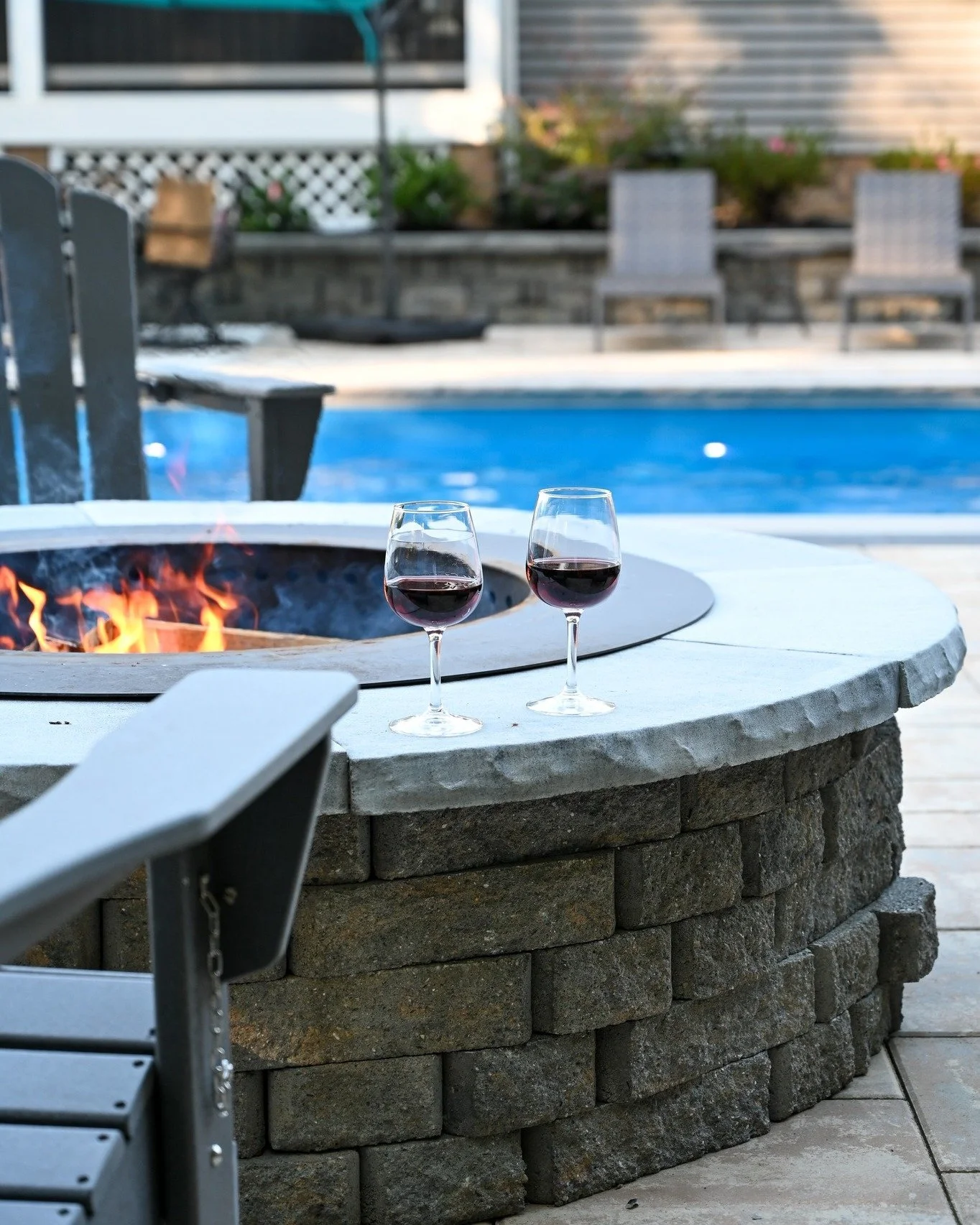 A custom fire feature + poolside views = the perfect recipe for unwinding.

#OakValleyCustomHardscapes #OakValley #PaverPatio #HardscapeDesign #OutdoorLiving #HomeUpgrade #ProjectGallery #Pool