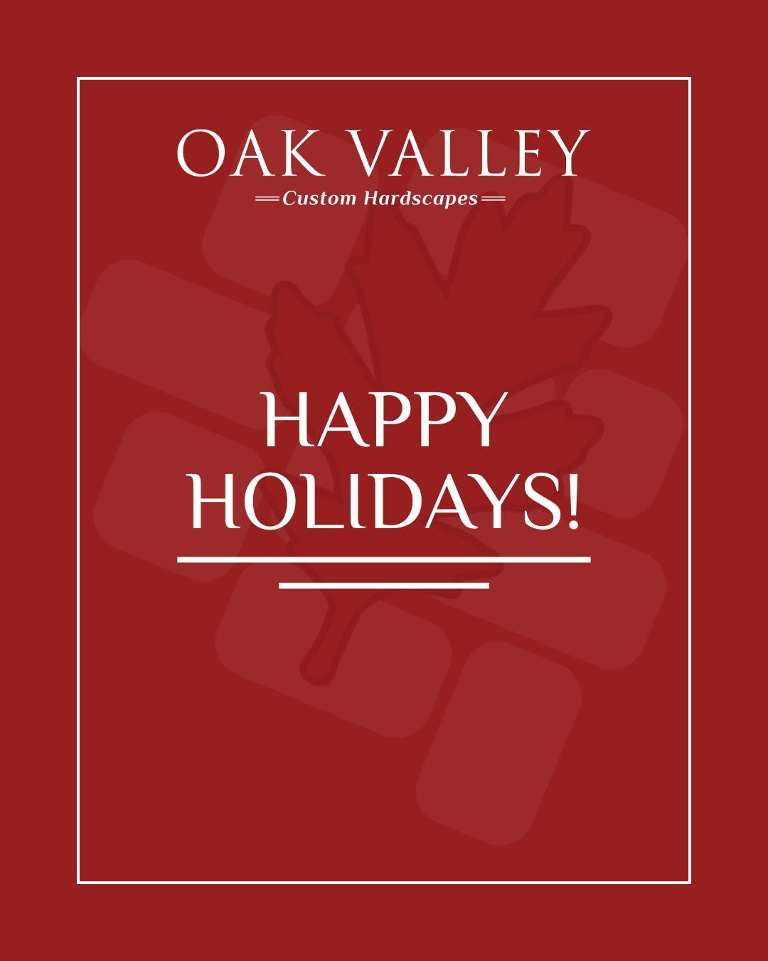Happy Holidays from all of us at Oak Valley Custom Hardscapes! Wishing you a season filled with comfort, connection, and time spent with the ones who matter most. 

#OakValleyCustomHardscapes #OakValley #PaverPatio #HardscapeDesign #OutdoorLiving #Ho
