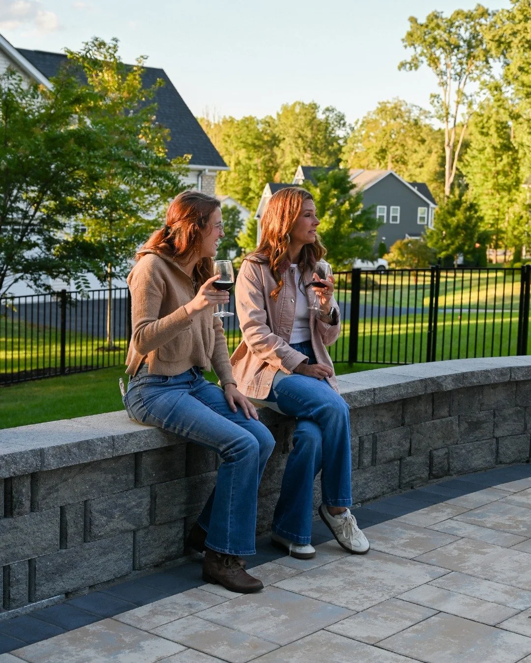 Good company, golden light, and a space made for moments like this🍷✨. 

#OakValleyCustomHardscapes #OakValley 
#PaverPatio #HardscapeDesign #OutdoorLiving
 #HomeUpgrade #ProjectGallery #Pool