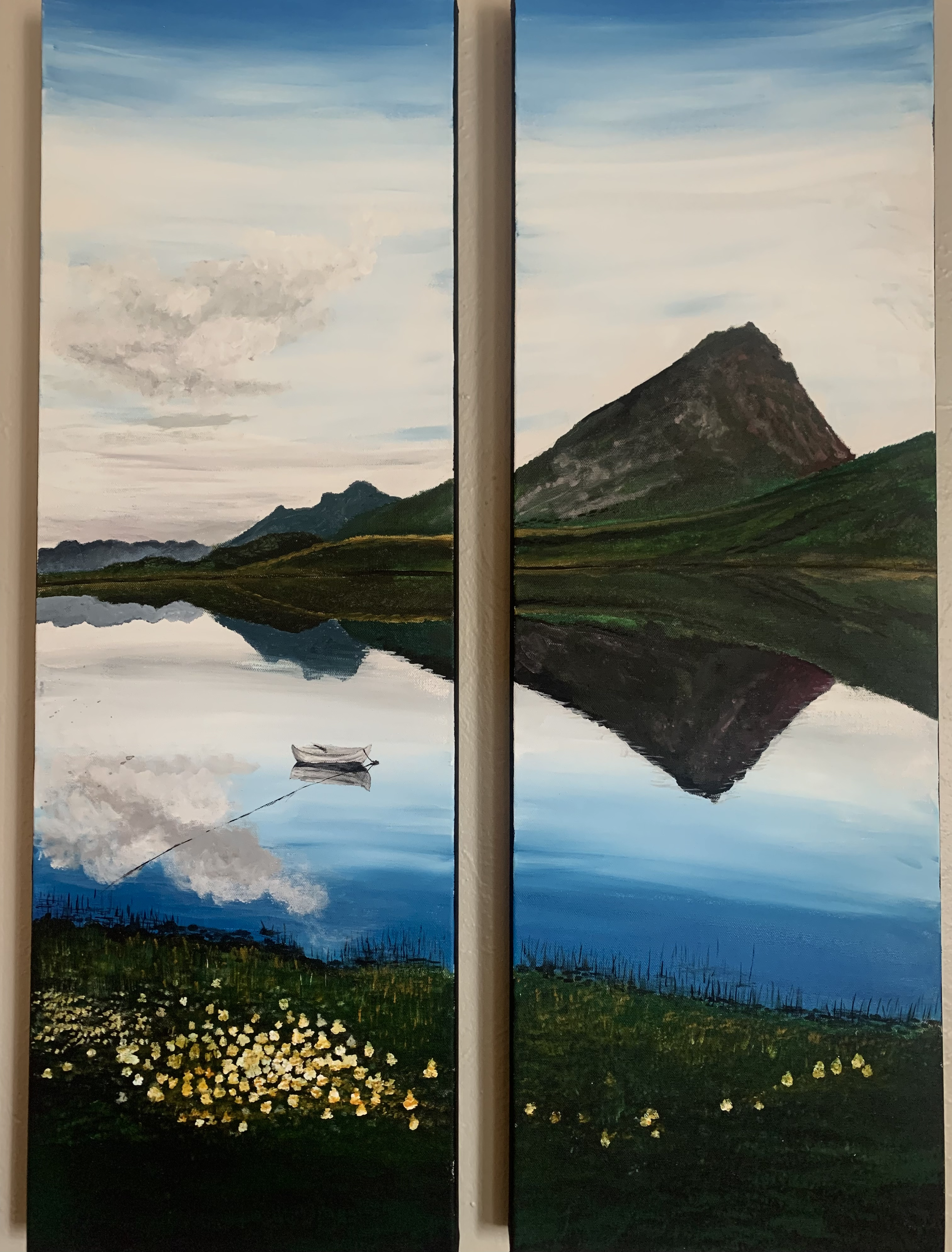 "Reflections"
Commission Two 12x48 inch canvases 