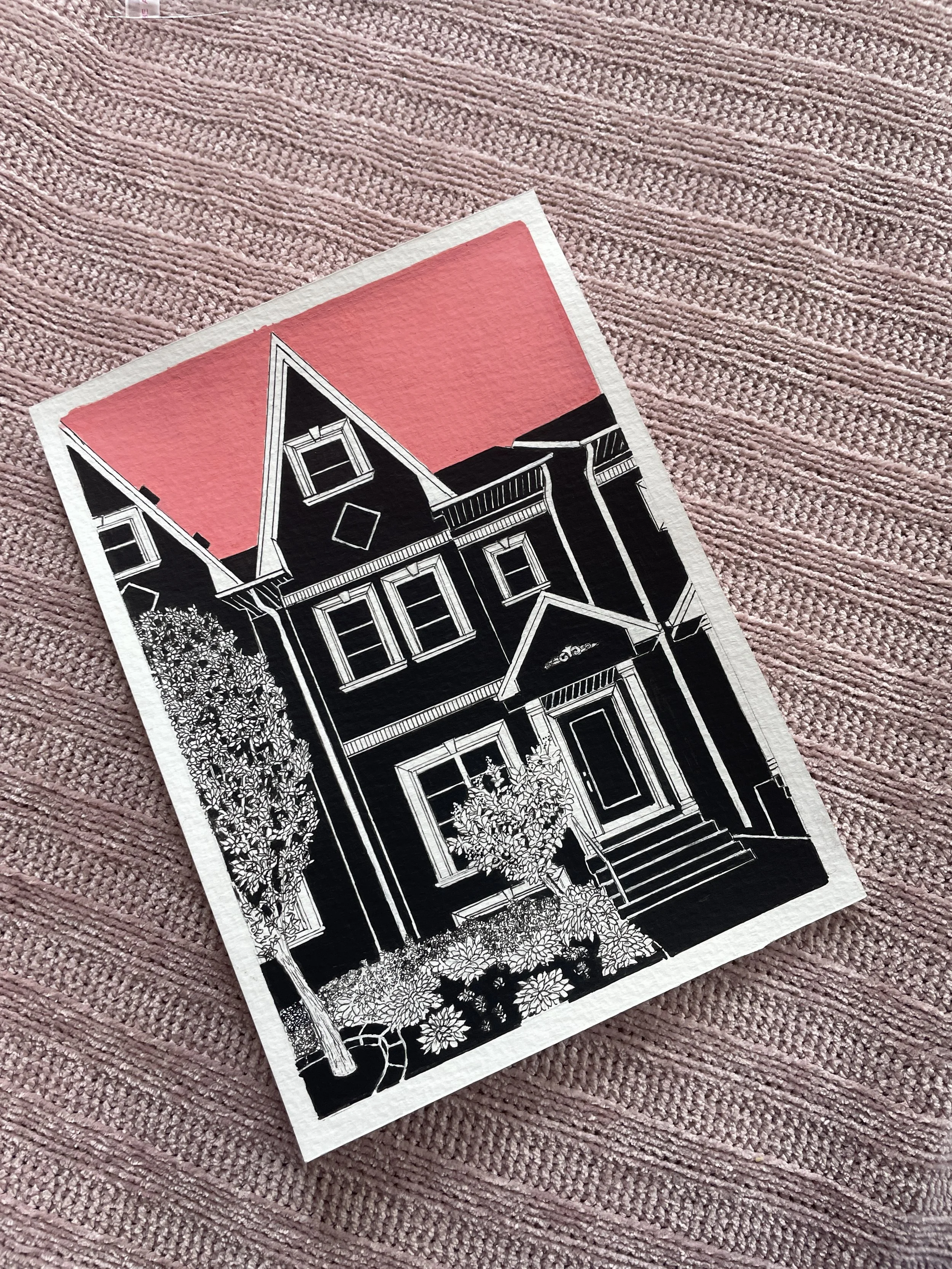 Toronto House Acrylic Drawing