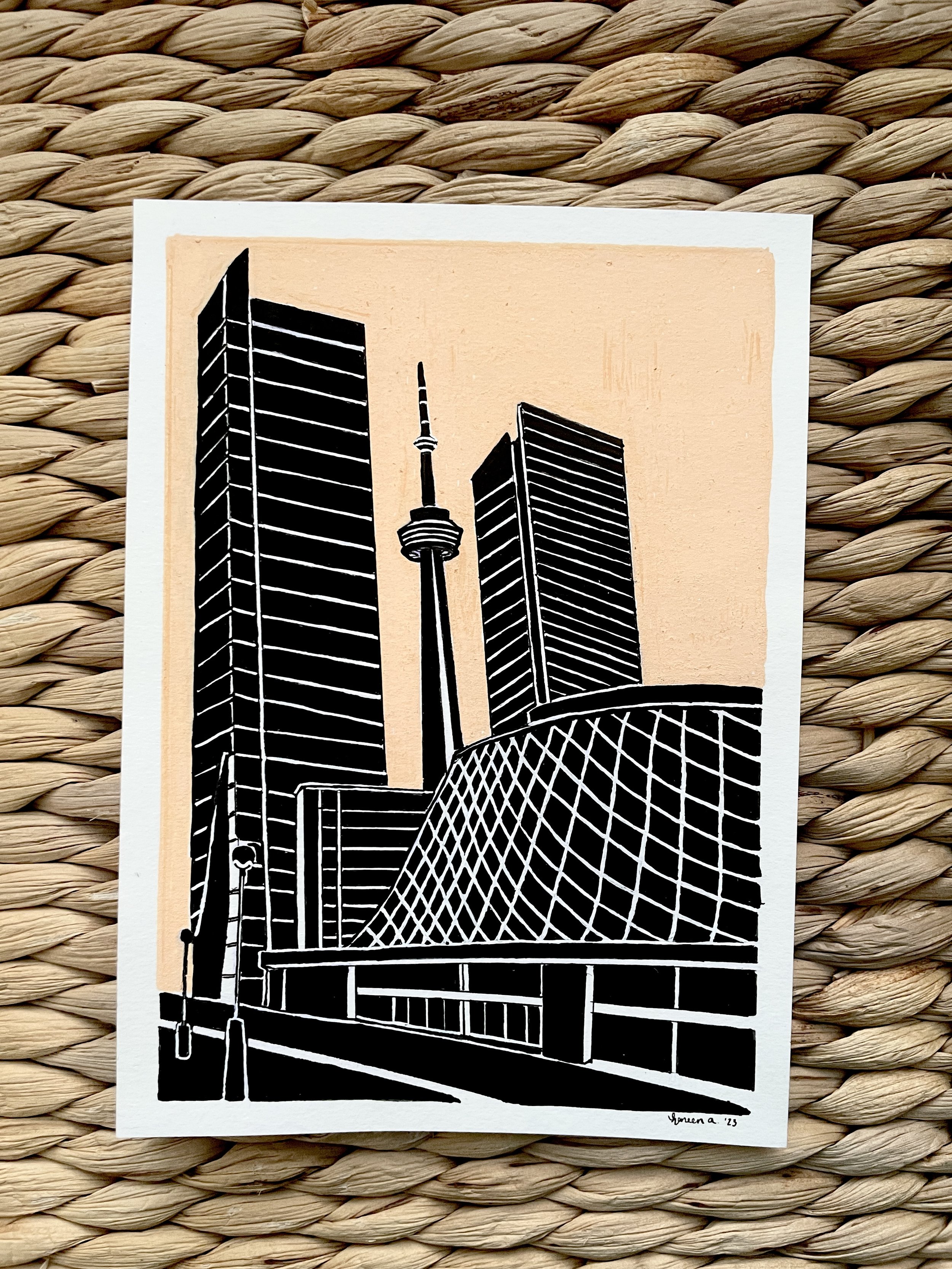 Toronto King St Acrylic Drawing