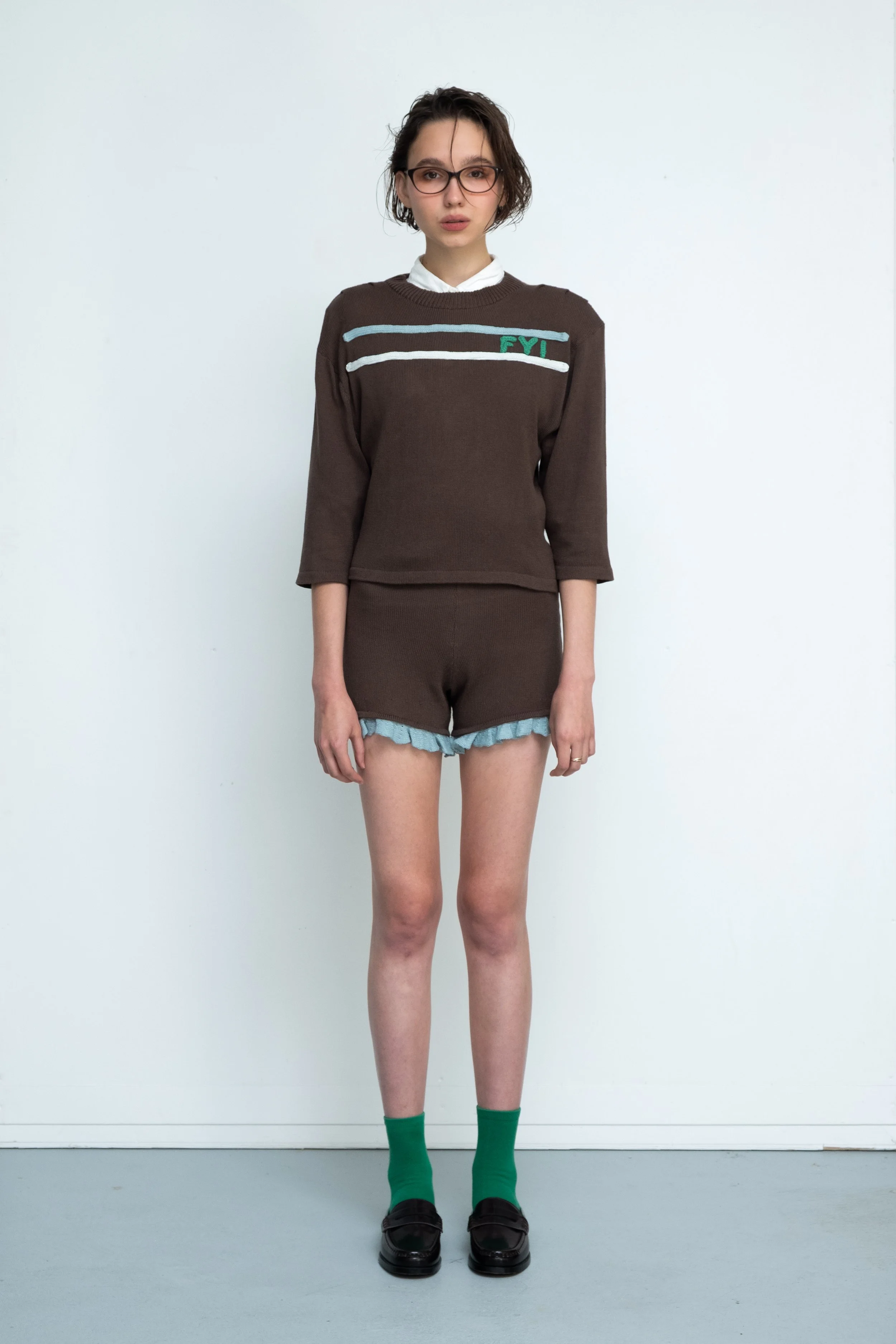 FYI Sweater-Frill Shorts-Front-NOT YET FYI.jpg