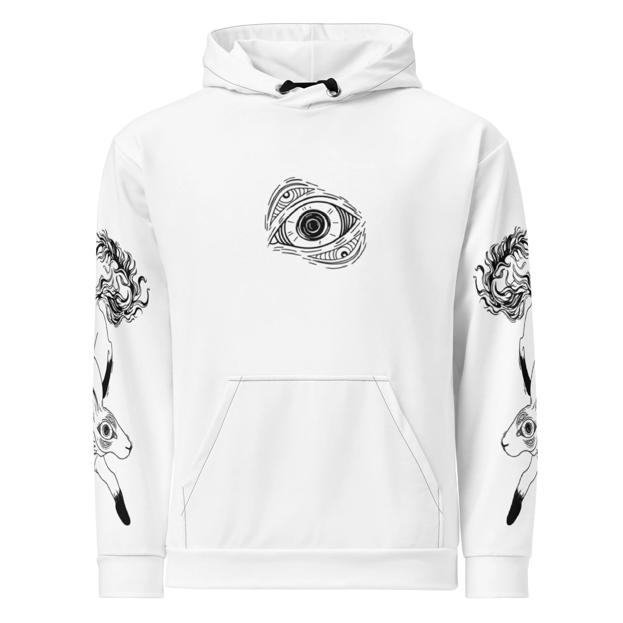 The Hare--All-Over Print Unisex Cotton Hoodie