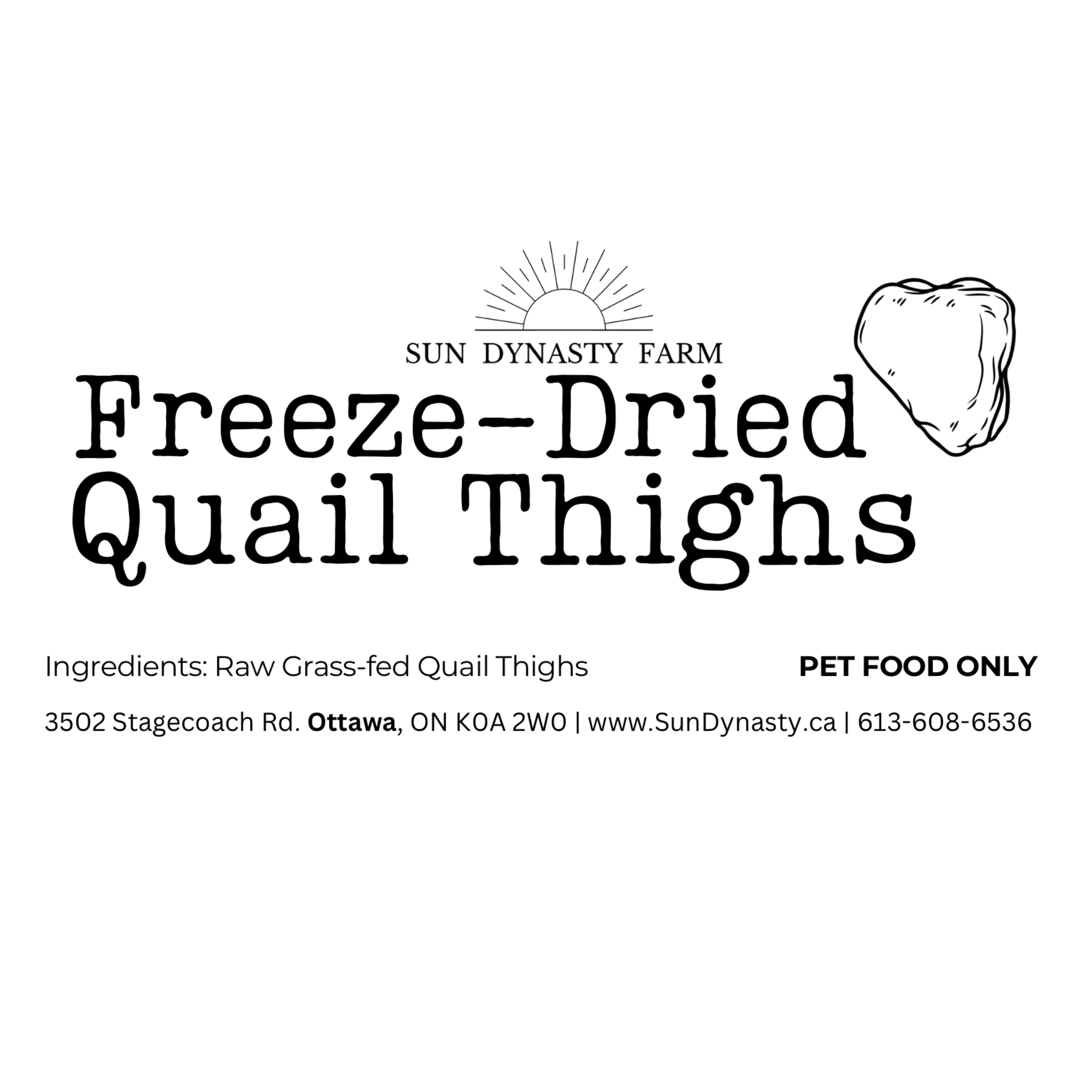 Freeze dried quail legs for cats and dogs