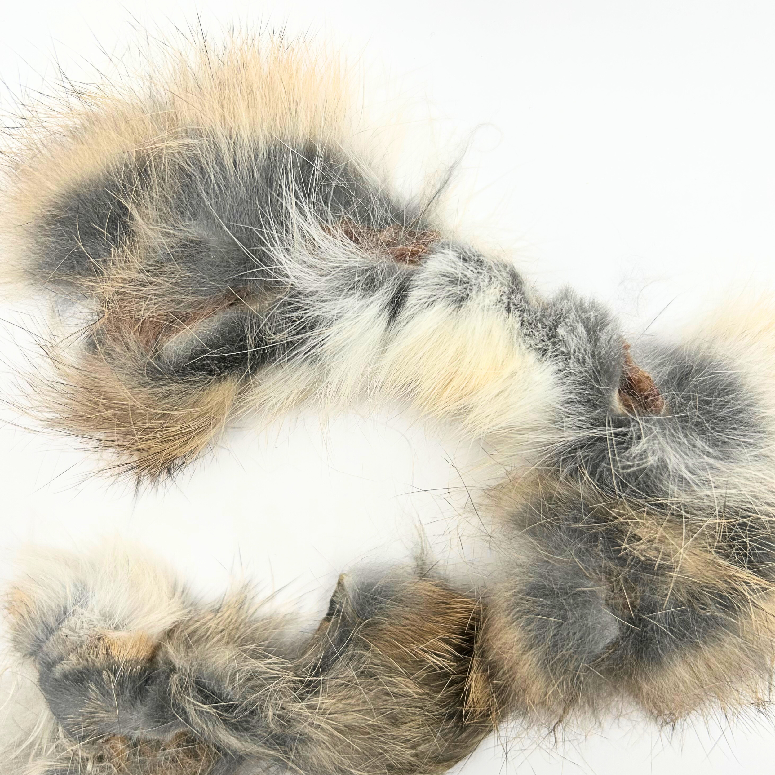 Dehydrated rabbit twists made from pasture-raised rabbit for dogs and cats