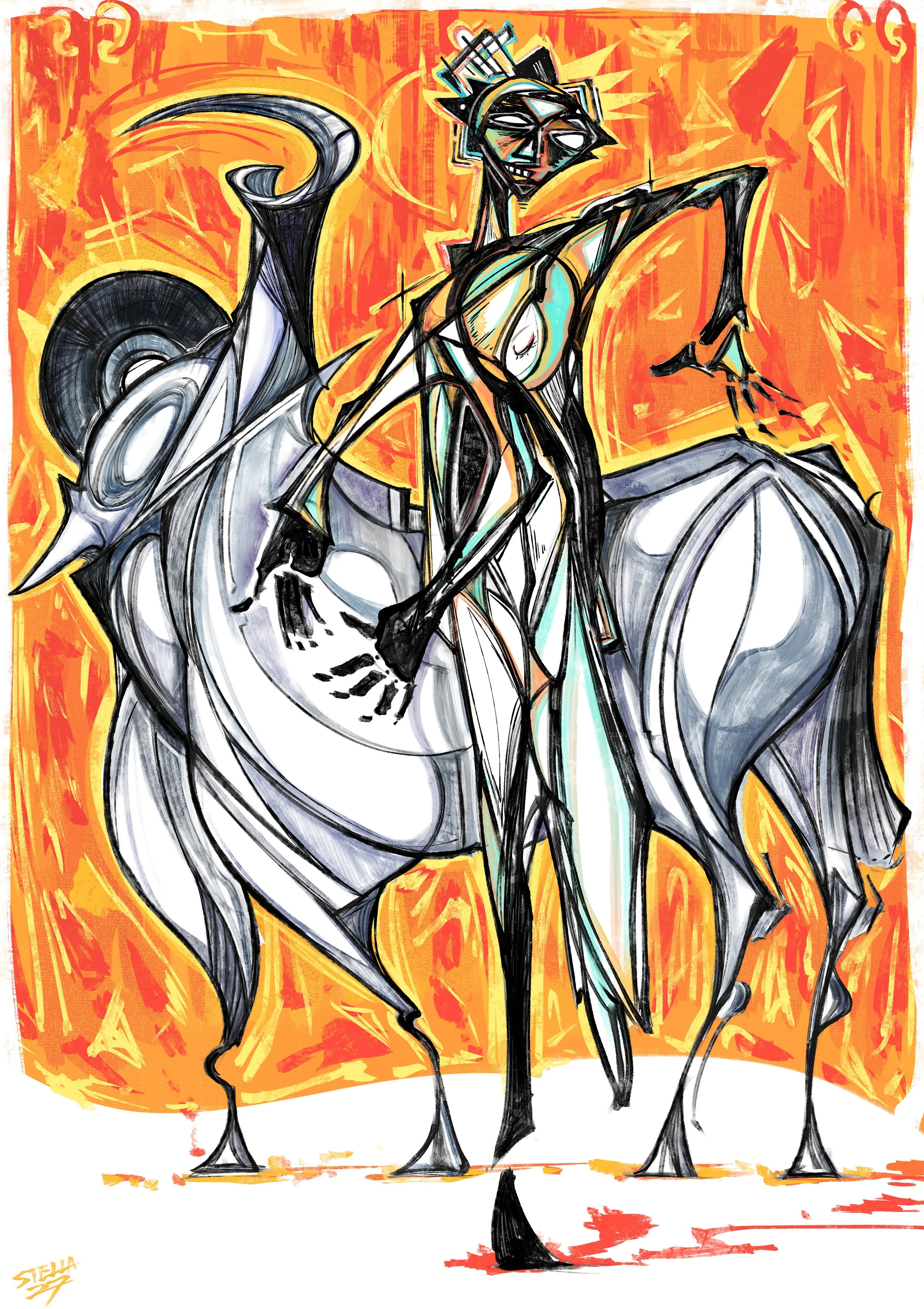 Dancer and White Horse