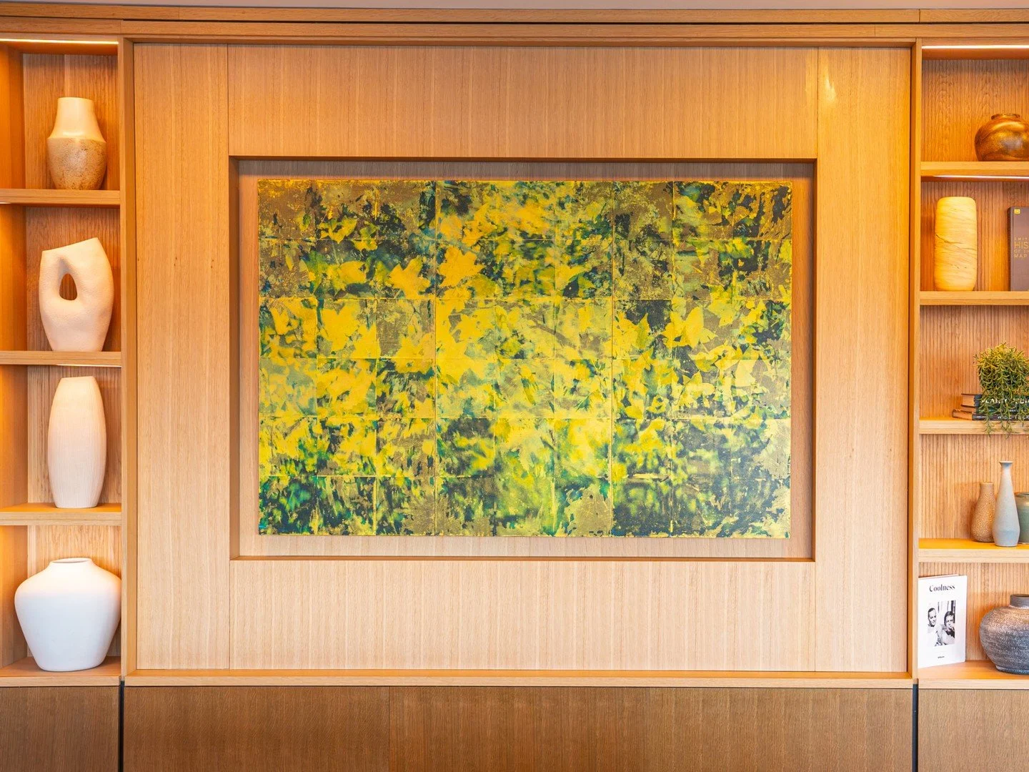 A little art moment inside @rayattheweld! ✨Komorebi at Dix Park by @newtim uses layered photography + mixed media to explore light, emotion, and the self. Book a tour to pop in, look a little closer, and take it in. 🎨