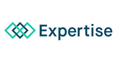 Logo with interconnected diamond shapes and the word "Expertise" next to it.