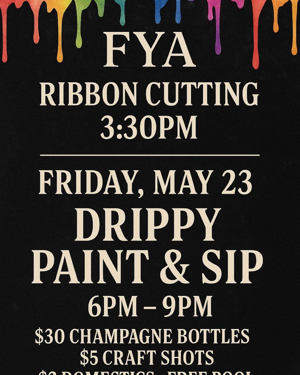 THE RIBBON IS BEING CUT&mdash;THEN LET&rsquo;S GET LOOSE, LIT, AND LOUD TONIGHT AT FYA!

We&rsquo;re throwin&rsquo; a full-blown celebration station at the bar tonight and your hosts are none other than the baddest babes in the biz:
Gia &amp; Jacqui 