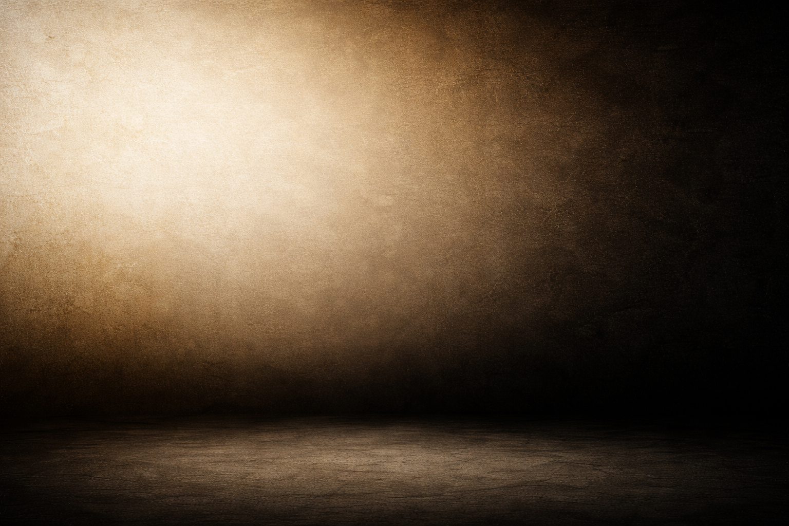 A dark, textured background with a gradient from light beige to black, resembling an empty stage or surface.