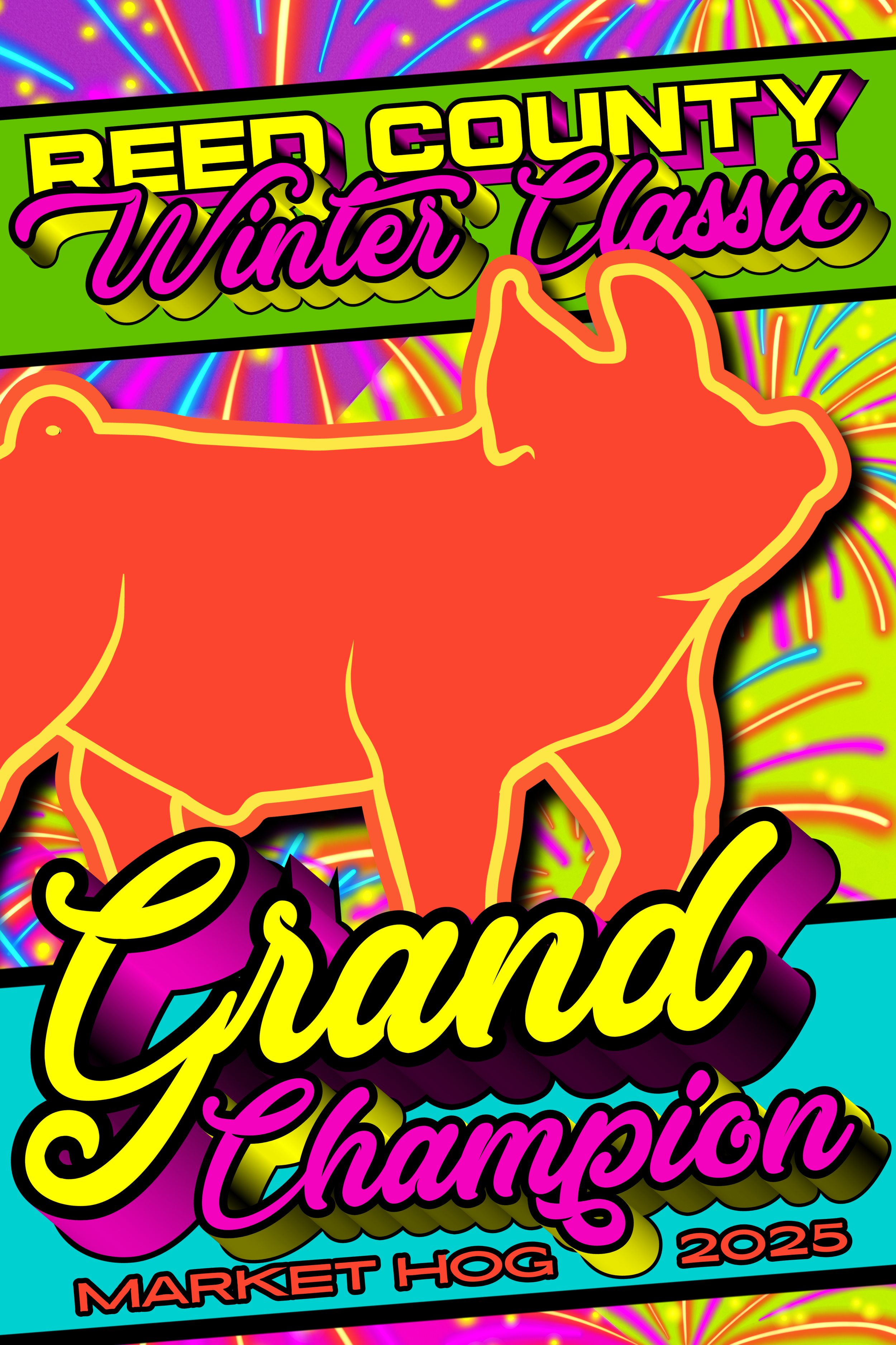 Bright Fireworks Livestock Show Banner