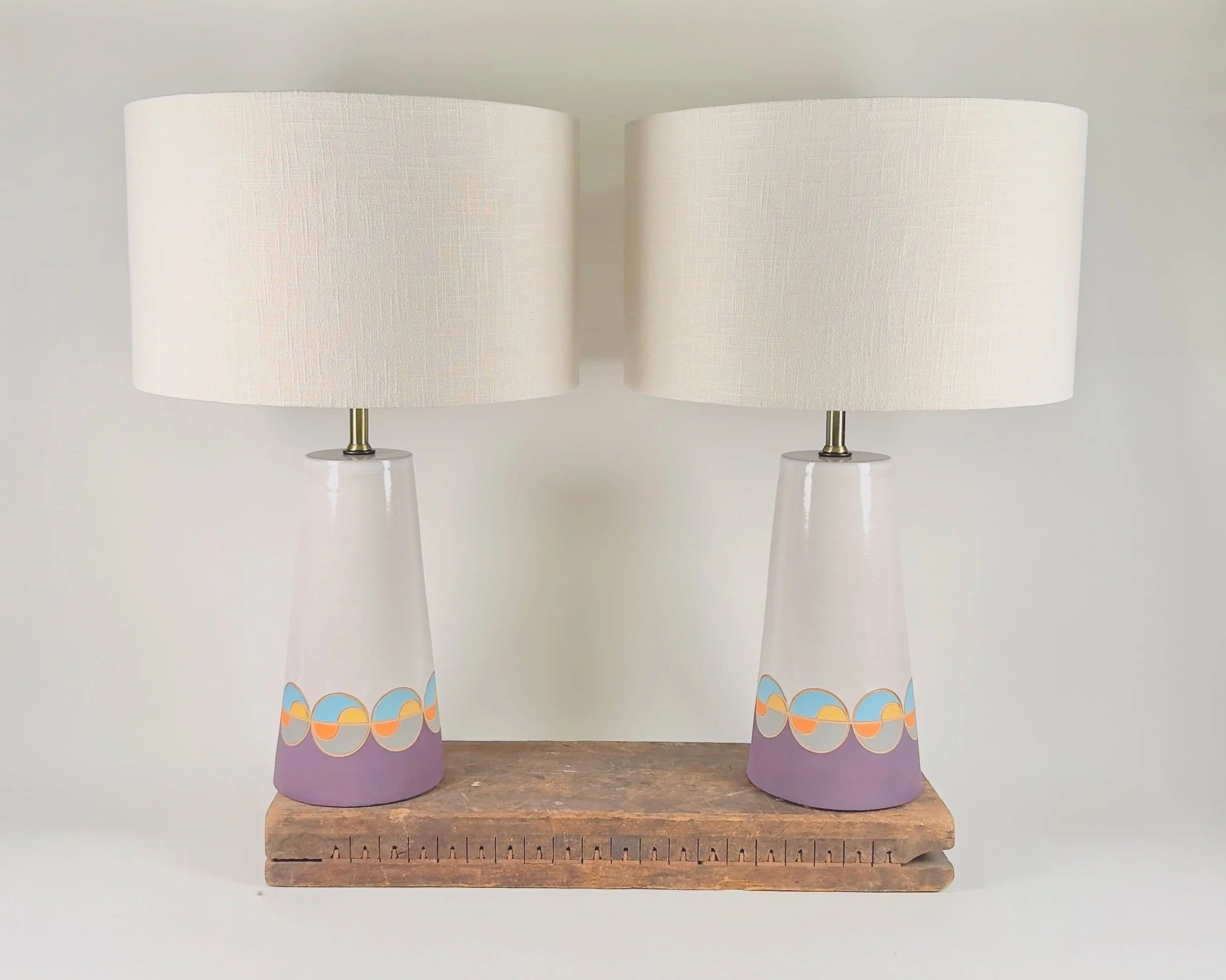 Two Custom Designed Half Moon Lamps by Jess Cullen Ceramics | Crone House, Richmond, VA