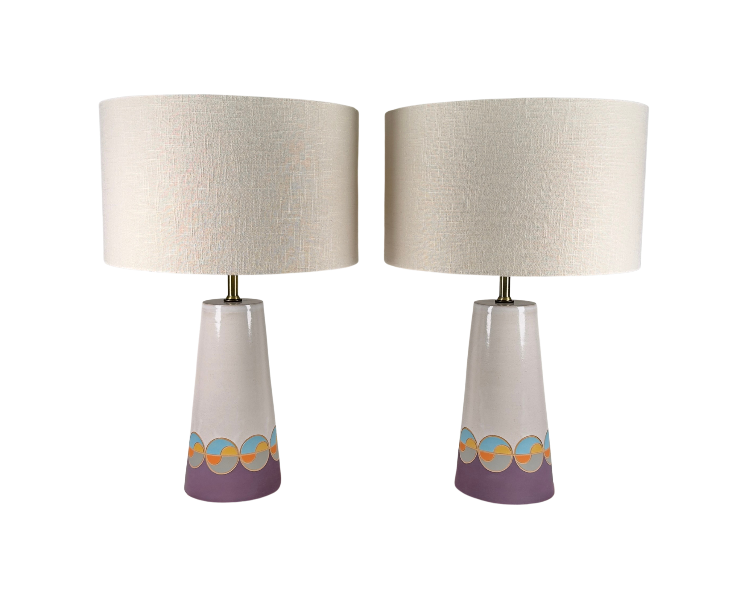Two Custom Designed Half Moon Lamps by Jess Cullen Ceramics | Crone House, Richmond, VA