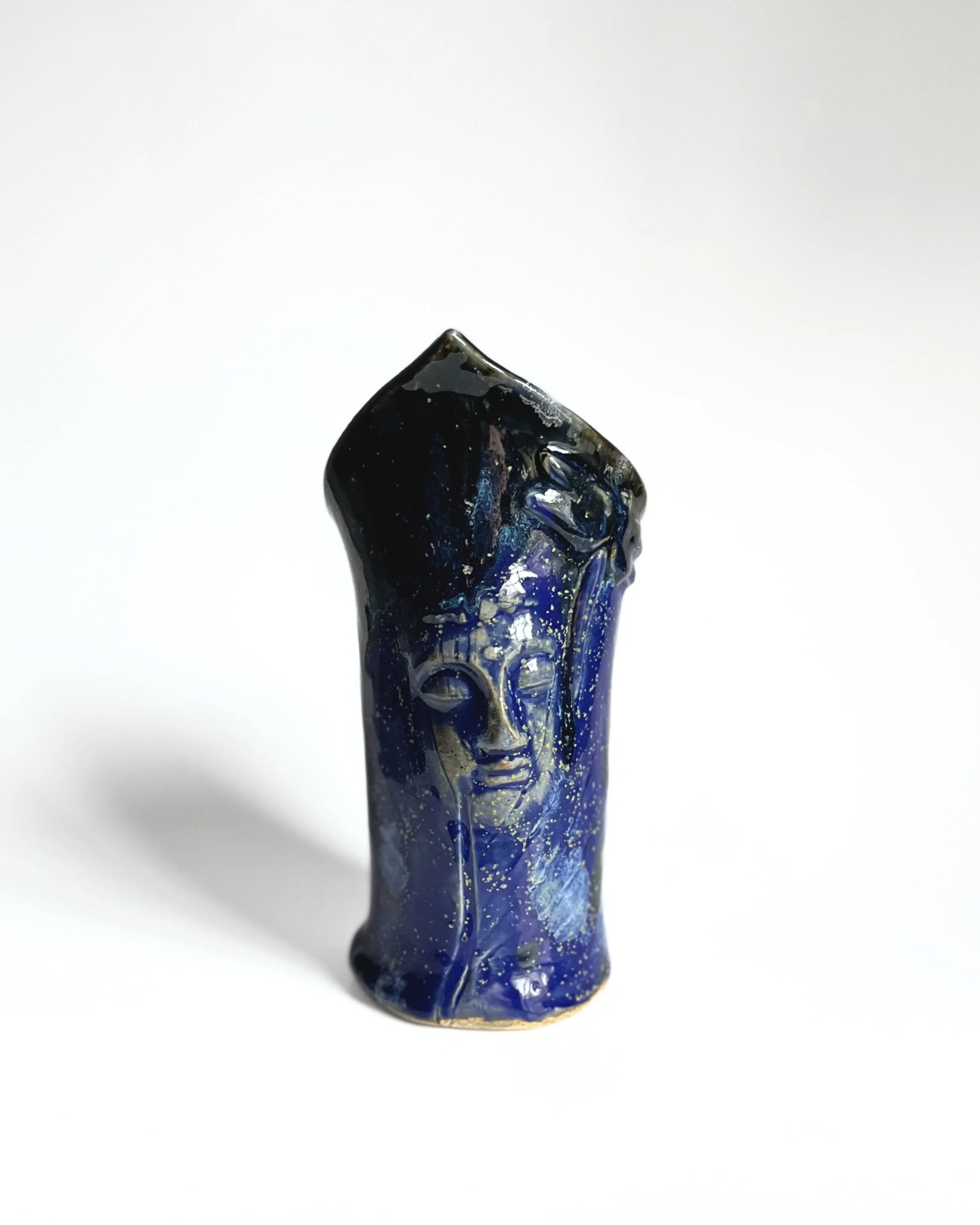 Celestial Blue Face Vase 1 – Mel Titus