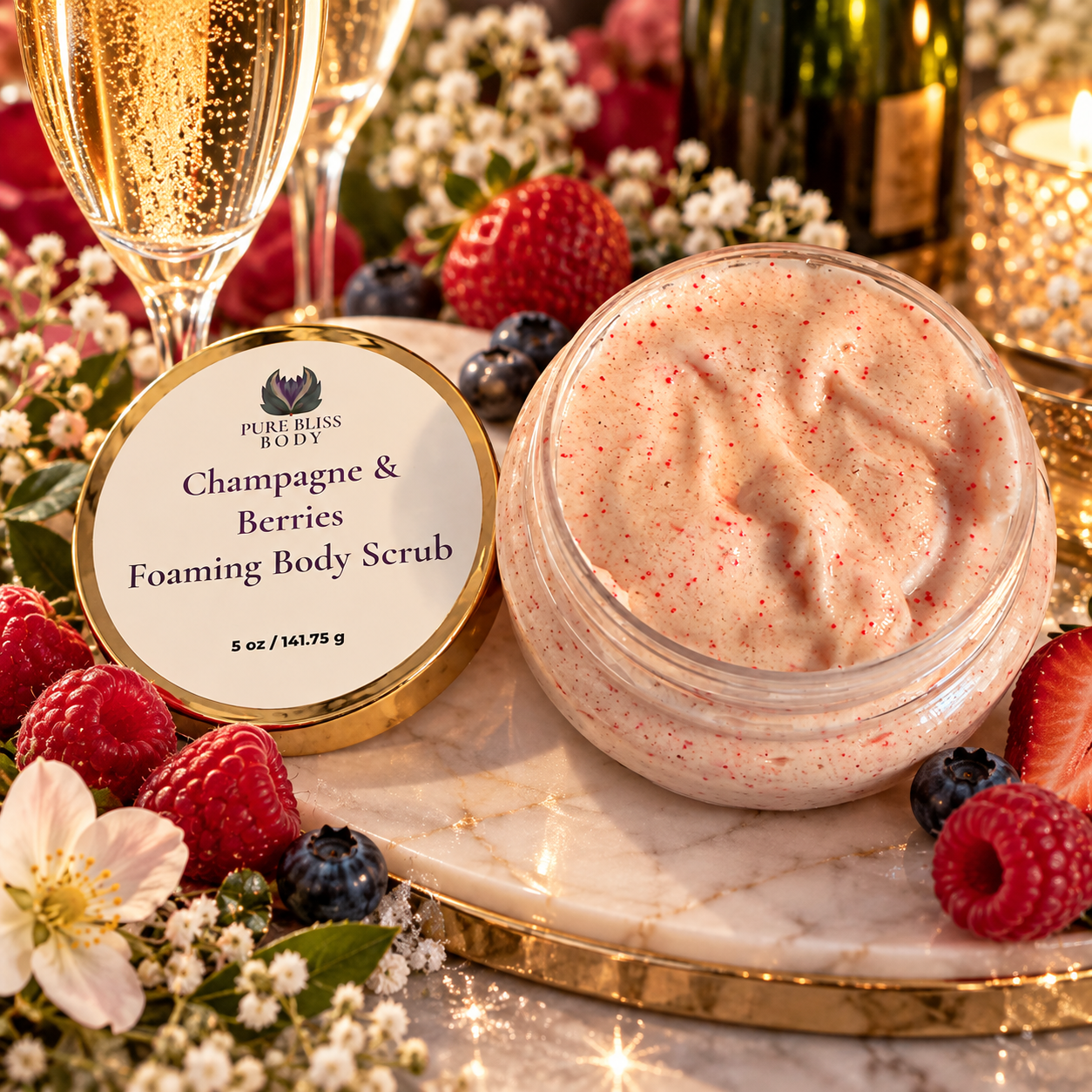 Champagne & Berries Foaming Scrub