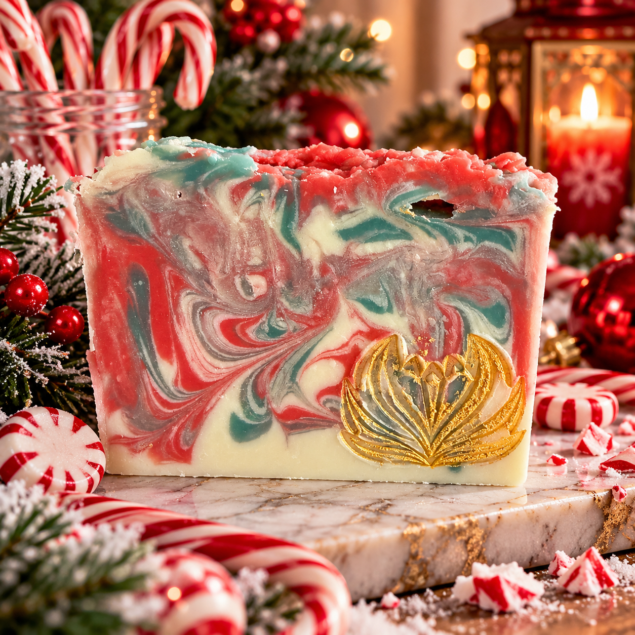 Candy Cane Soap Bar