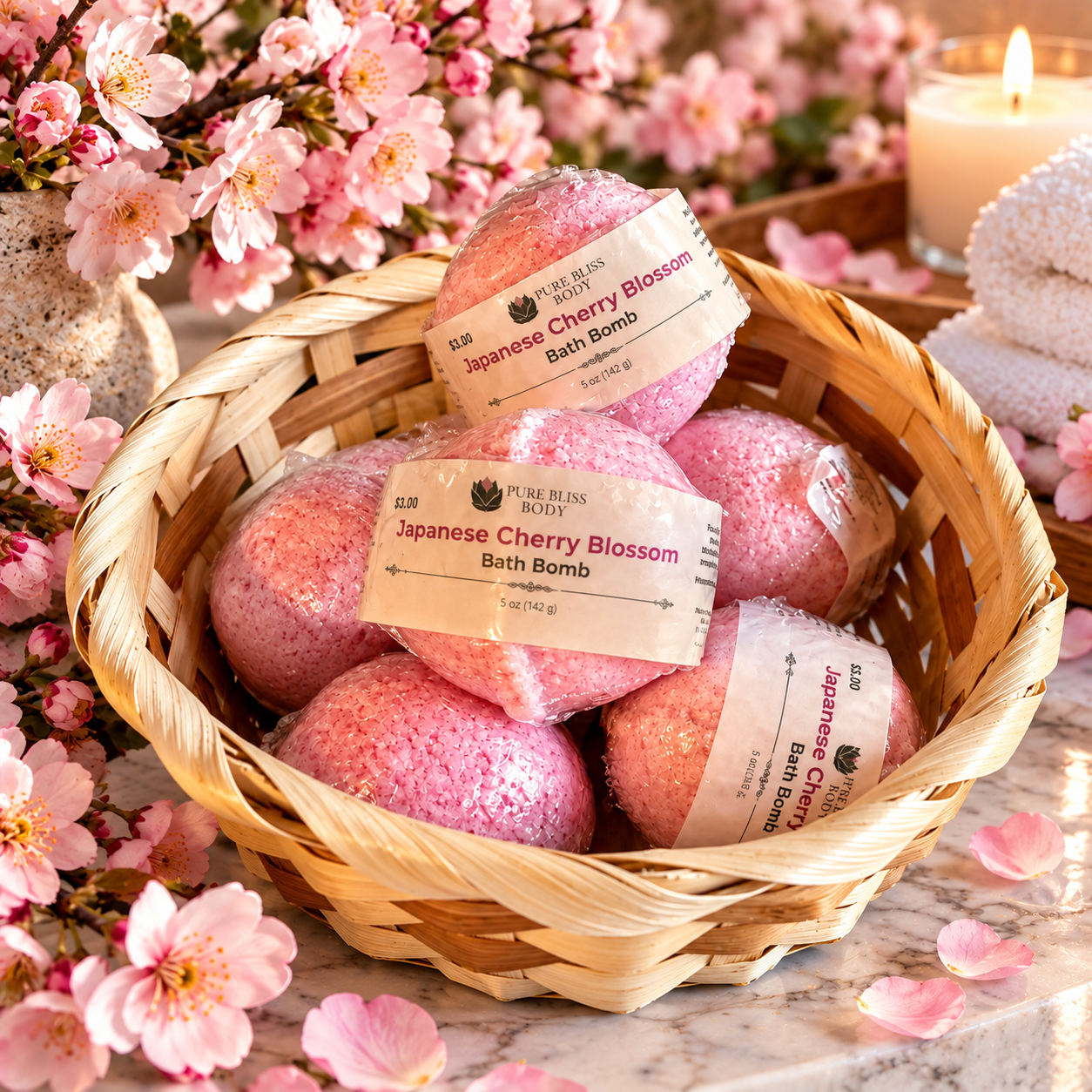 Japanese Cherry Blossom Bath Bomb