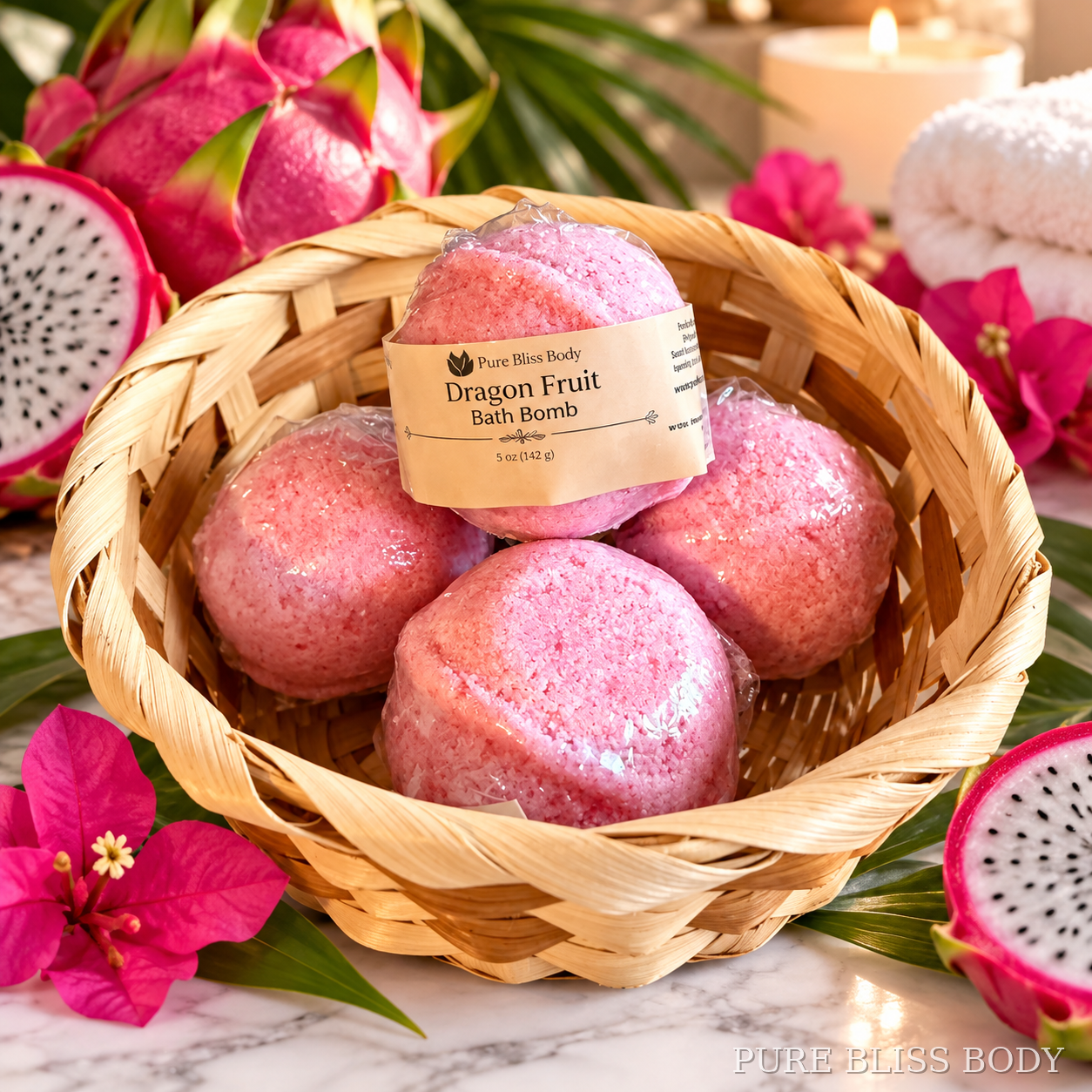 Dragon Fruit & Hibiscus Bath Bomb