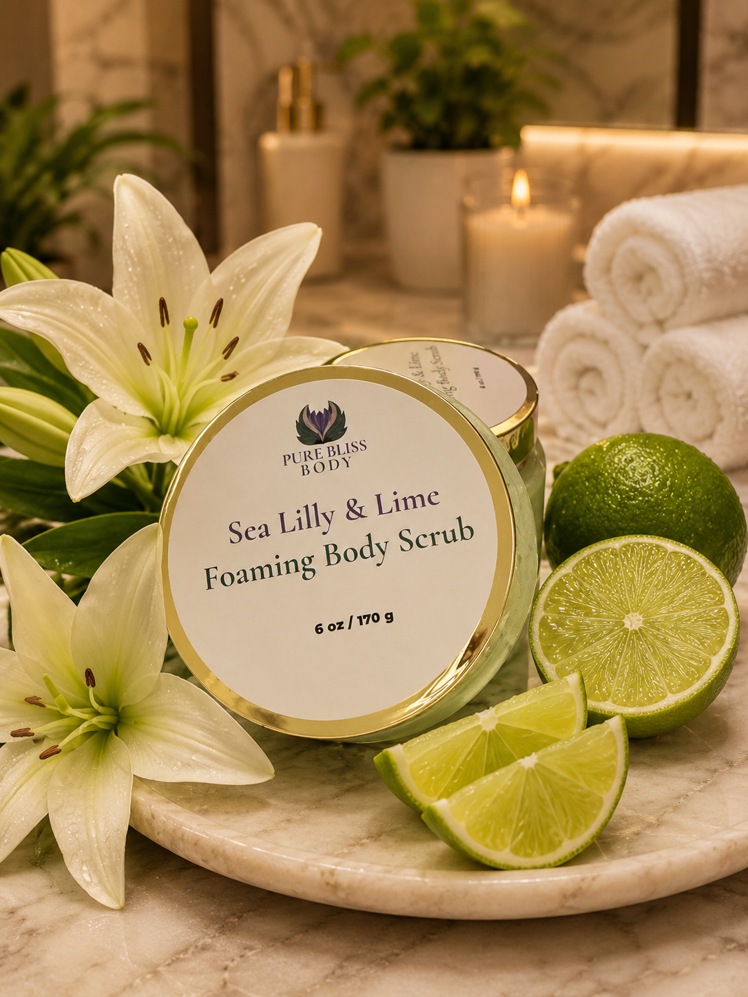 Sea Lily and Lime Foaming Body Scrub