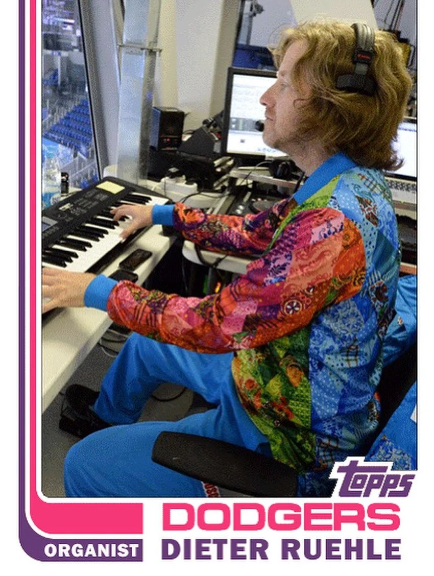 The most talked about musician in Los Angeles today is the one and only, Dieter Ruehle. He provides the unique soundtrack to Los Angeles Dodgers games. Last night, he showcased his marathon talent, playing the organ for almost seven hours during a hi