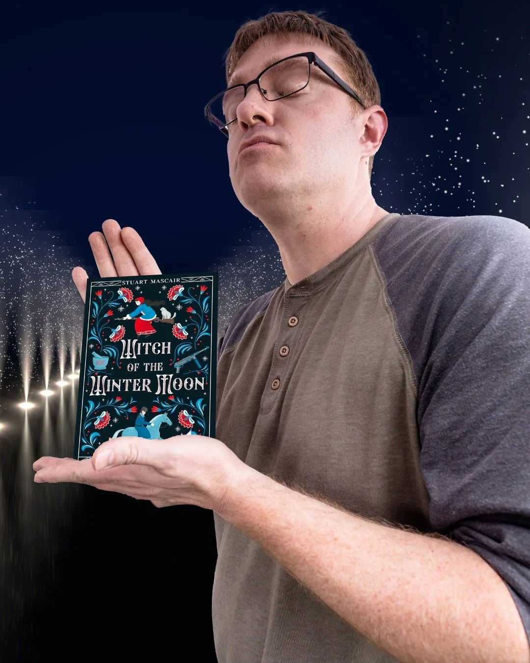 📚✨ The haunted house may be over&hellip; but let&rsquo;s put the spotlight back where it belongs: the BOOKS! Mid‑blink and fully immersed in storytime. 😆 

Find the BOOKS at stuartmascair.com

#WitchOfTheWinterMoon #AGradientIntoShadows #BookLovers