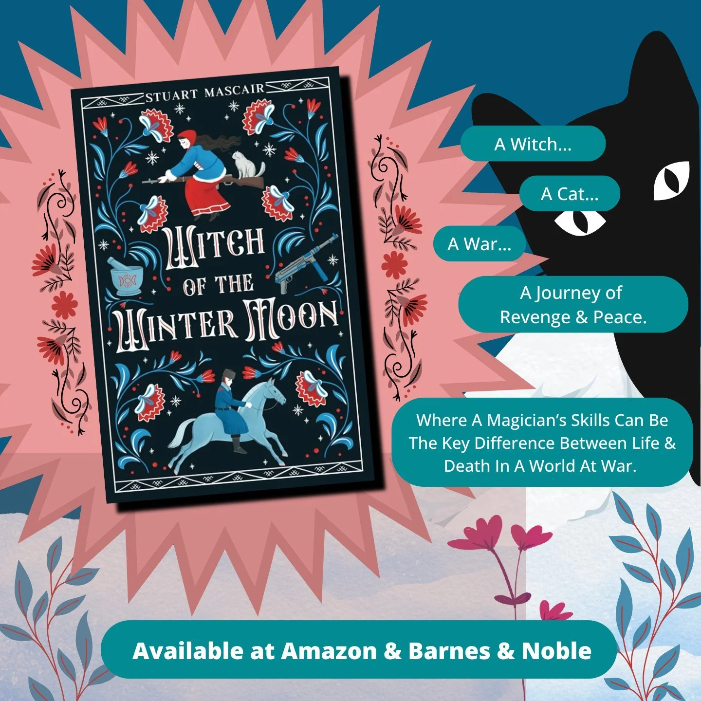 ✨ Step into the shadows of war and witchcraft. ✨
In Witch of the Winter Moon, author Stuart Mascair weaves a haunting tale where WWII history meets dark magic, and courage is tested under a frozen moon. ❄️🕯️

If you love stories like The Witcher or 