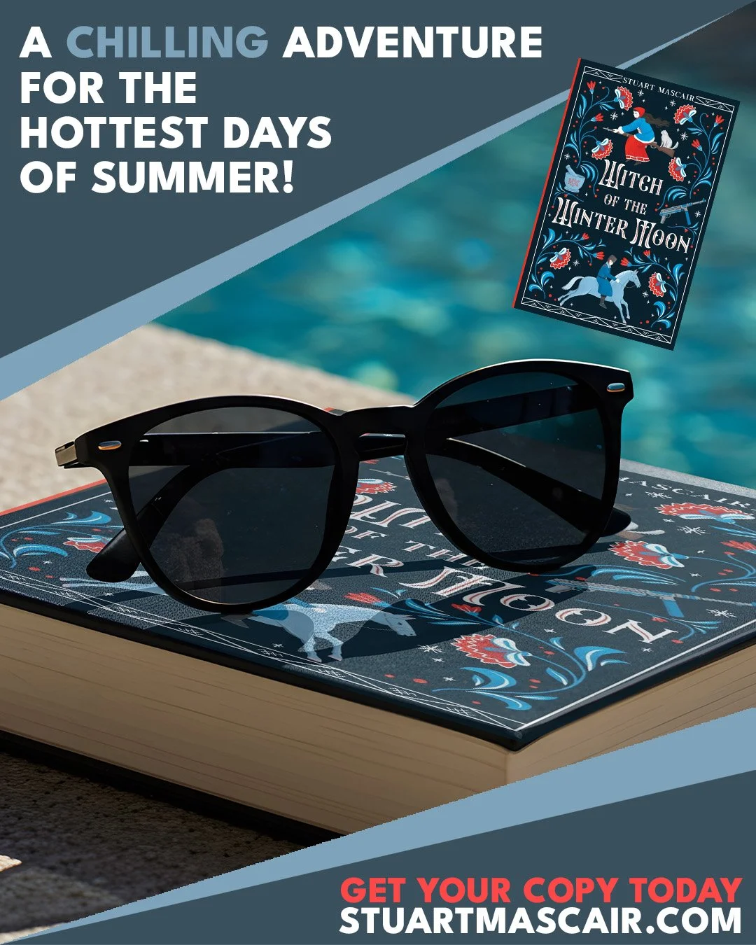 The water&rsquo;s warm. The story isn&rsquo;t.
Dive into Witch of the Winter Moon this summer for a historic fiction adventure filled with mystery, danger, and shadows from the past.

stuartmascair.com

#HistoricalFiction #SummerReading #BookTok #Boo