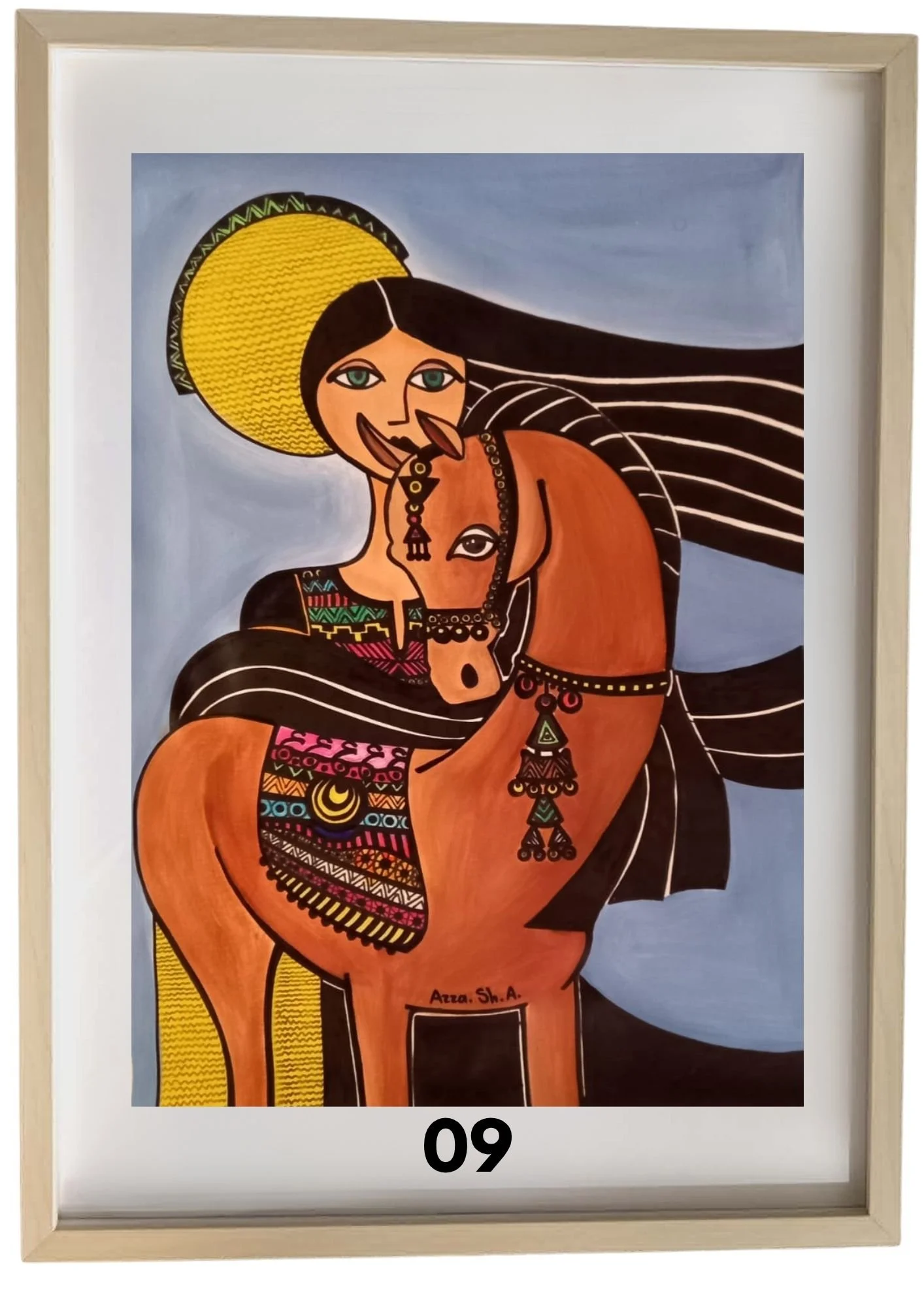 Vibrant A3 Framed Artwork by Azza Hasan