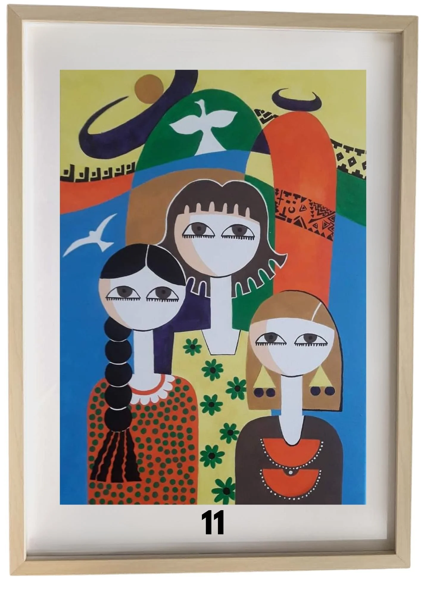Vibrant Reflections: A3 Framed Art by Azza Hasan