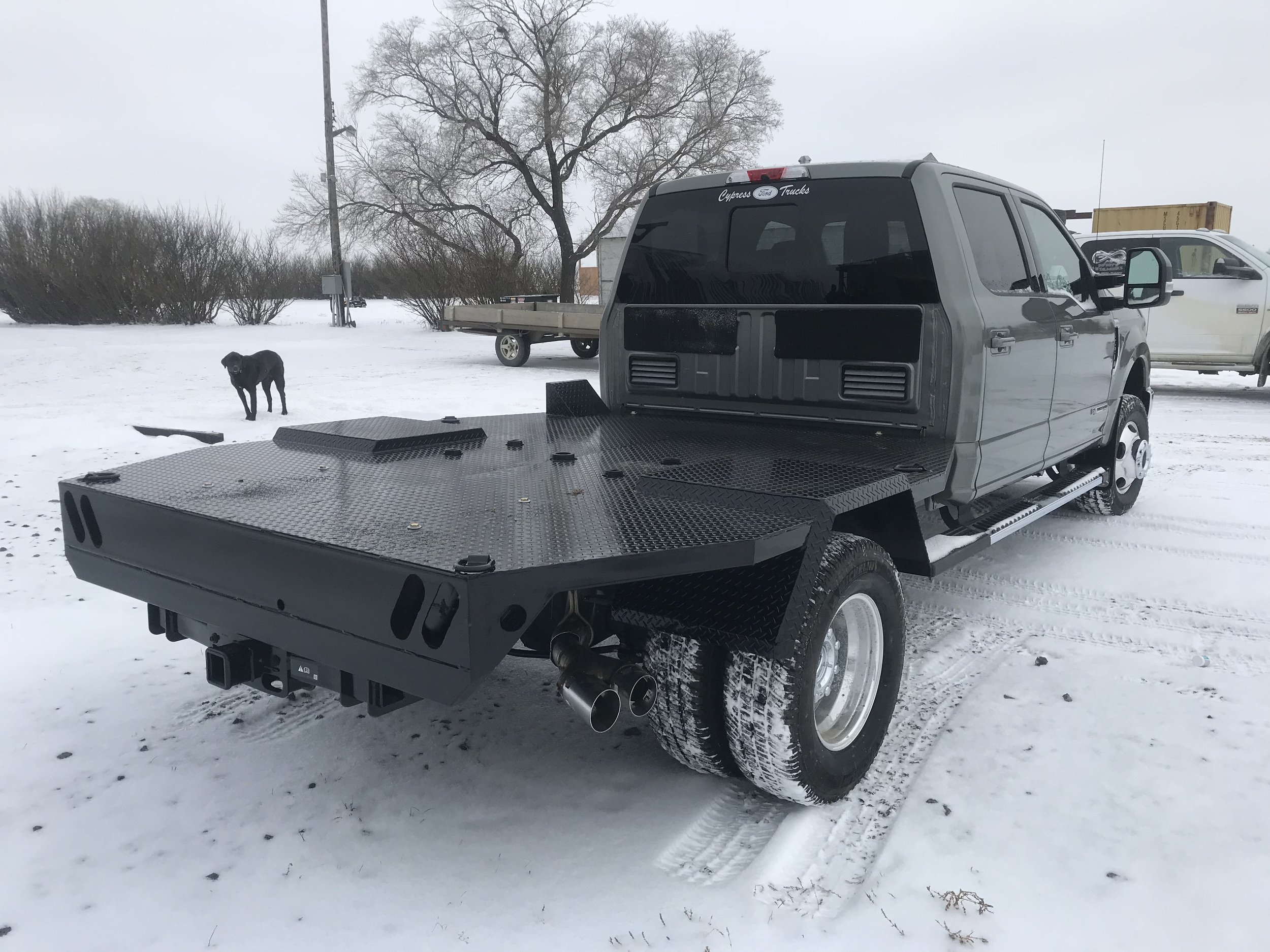 Heavy-duty trailer repair showcasing reinforced steel welding, designed to handle industrial loads with ease, ensuring durability and safety for industrial operations in Southeast Saskatchewan