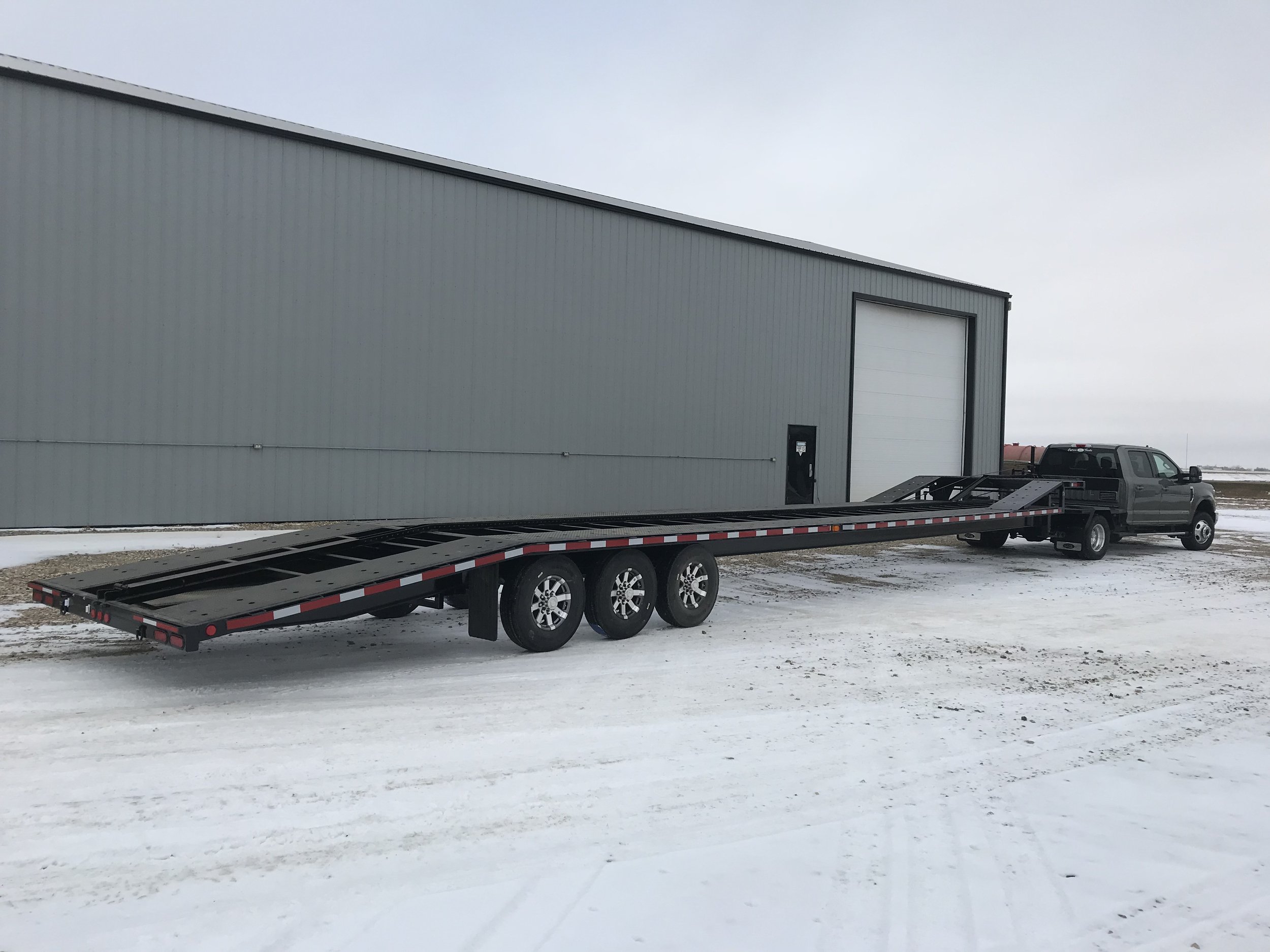 Heavy-duty trailer repair showcasing reinforced steel welding, designed to handle industrial loads with ease, ensuring durability and safety for industrial operations in Southeast Saskatchewan