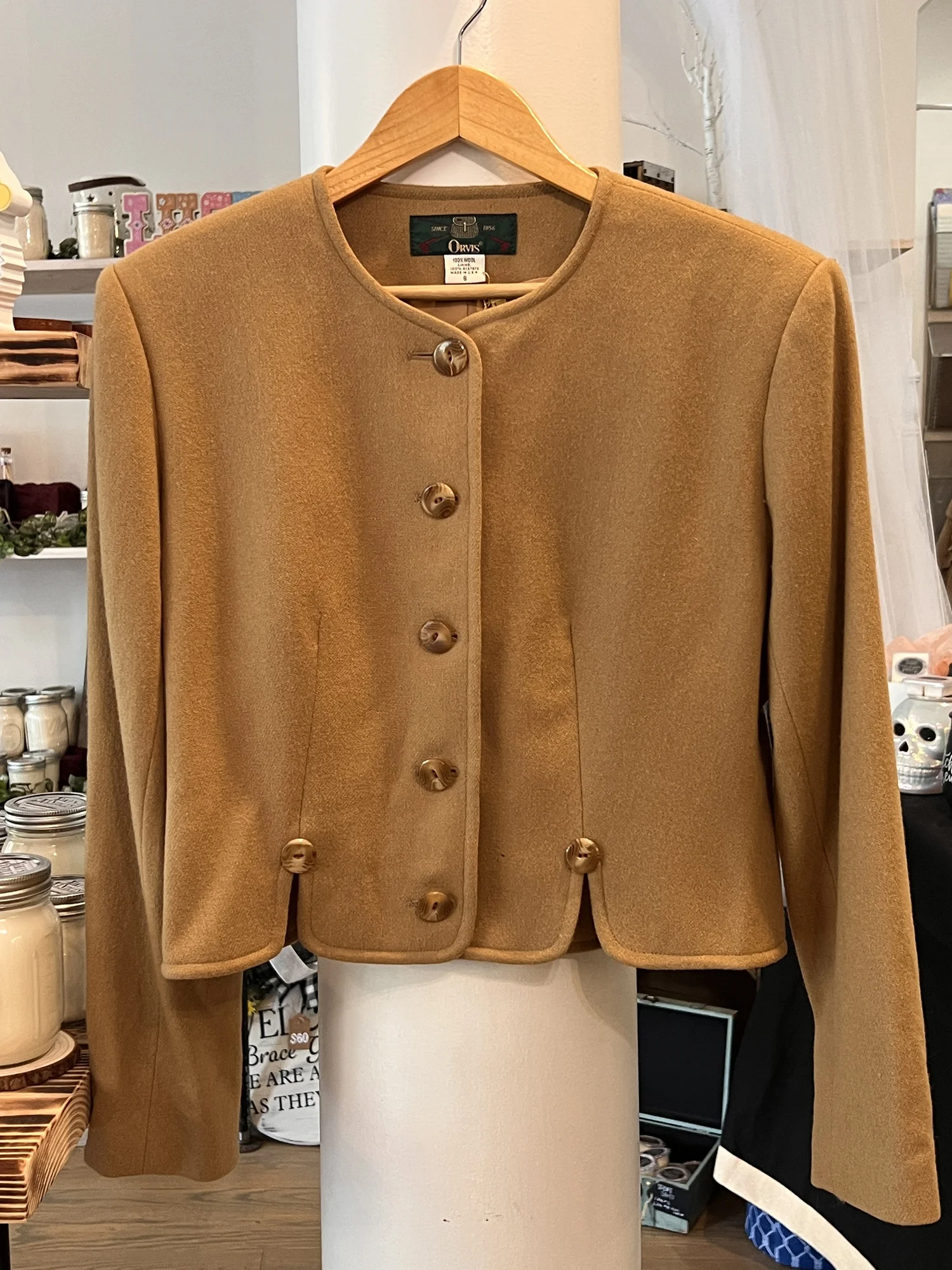Veste flanelle marron croisée 4×1 Lanvin - JamaisVulgaire Héritage